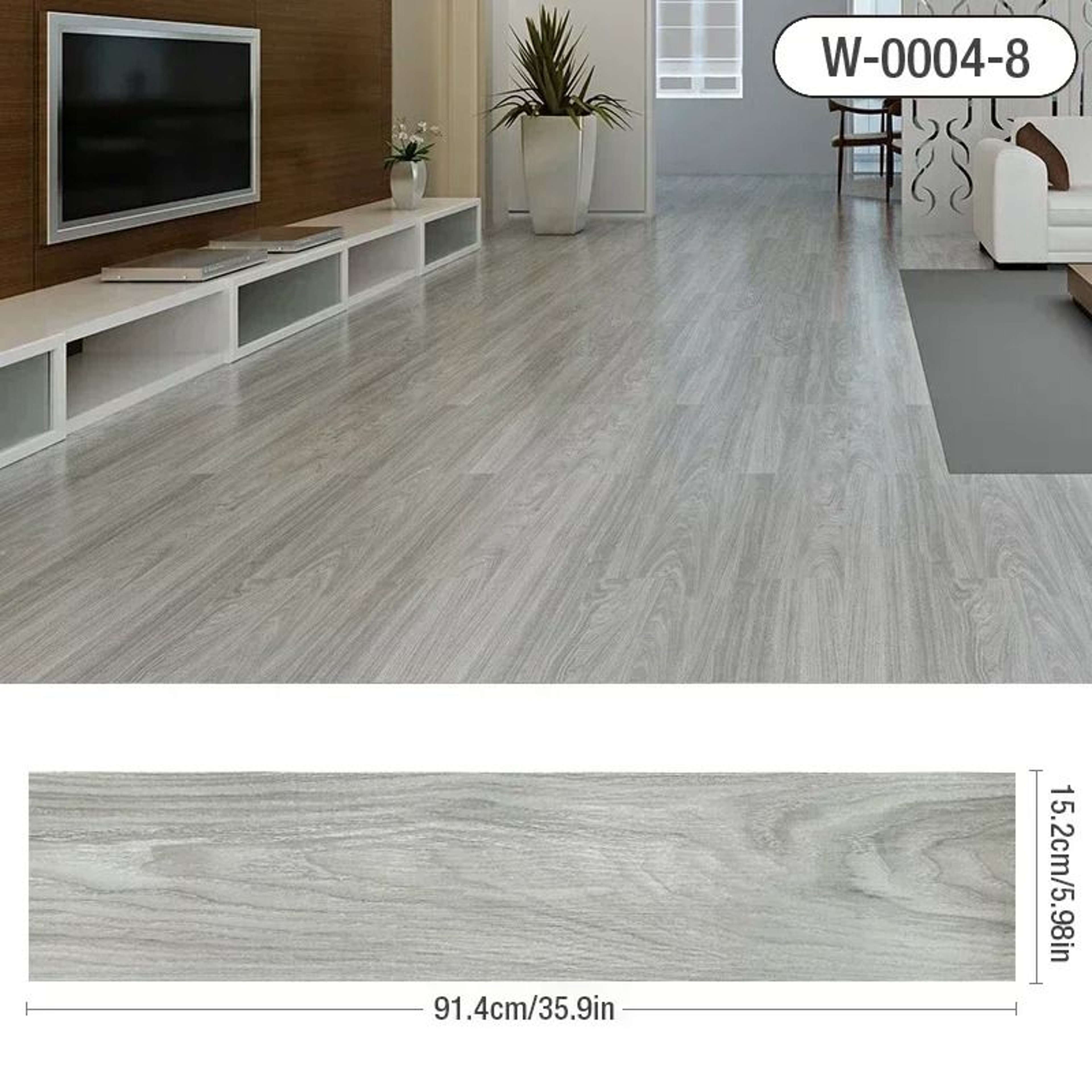 Modern Wood Grain Peel And Stick Floor Stickers Waterproof Self Adhesive PVC Tiles 15