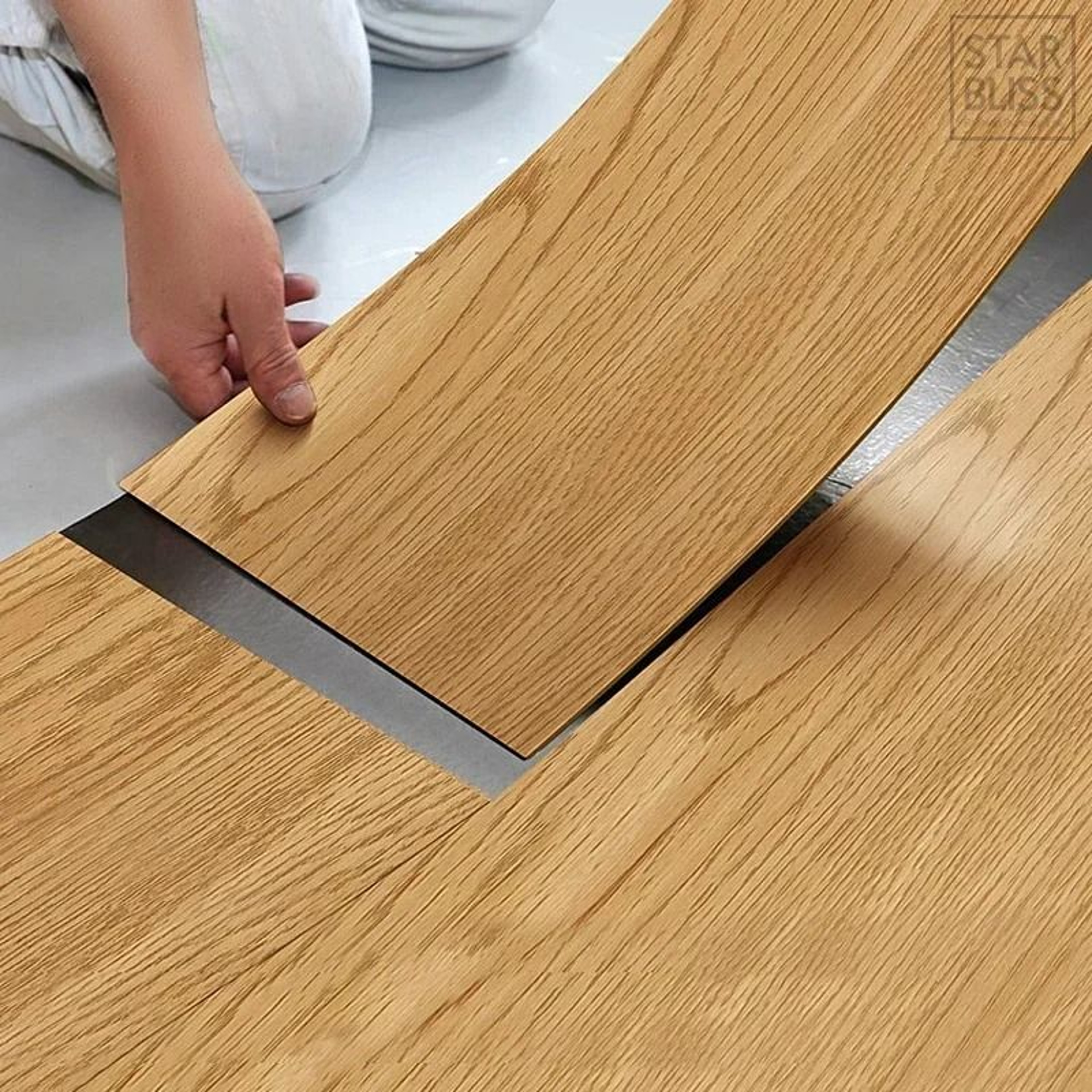 Modern Wood Grain Peel And Stick Floor Stickers Waterproof Self Adhesive PVC Tiles 18