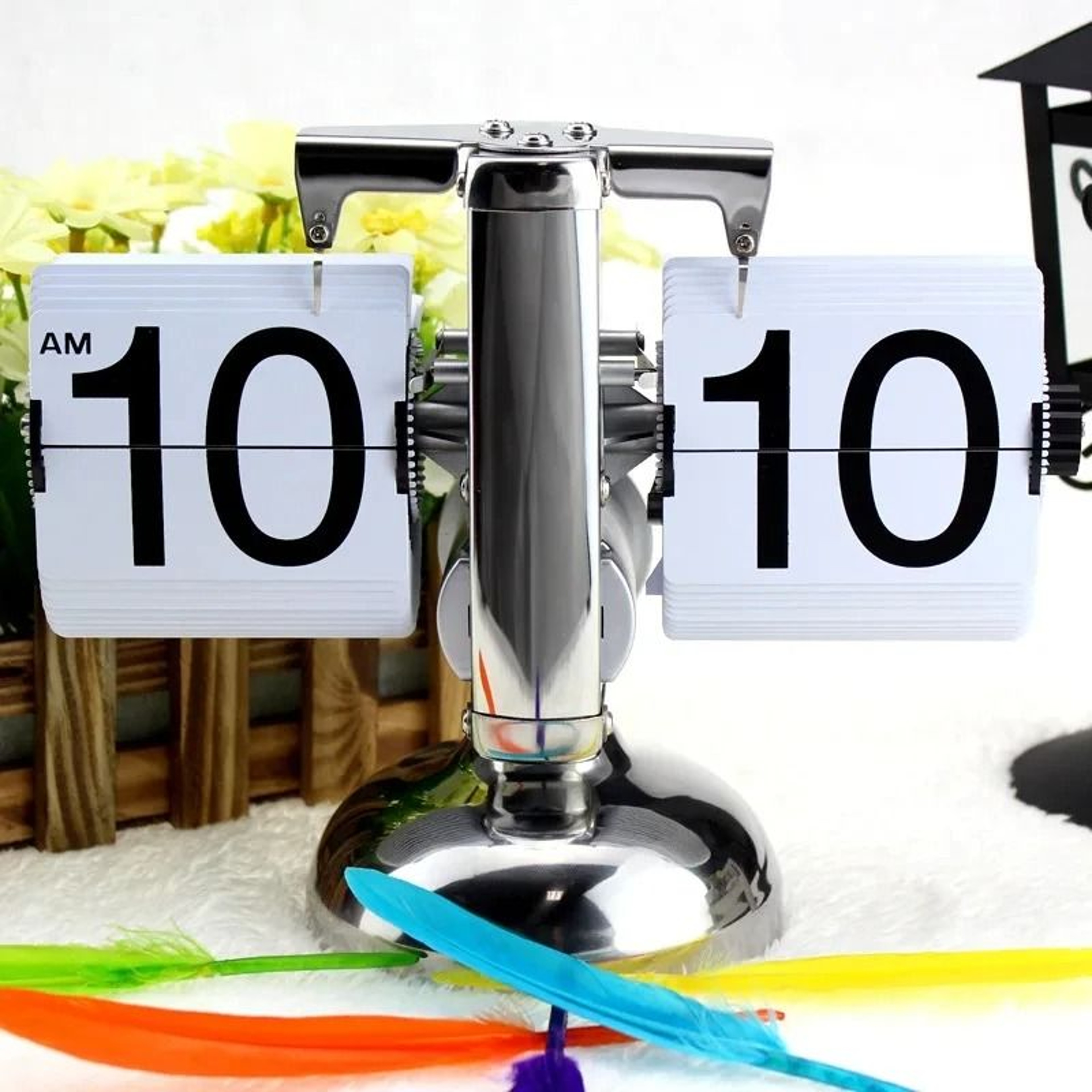 Vintage Automatic Flip Down Clock Retro Quartz Desk Clock 10