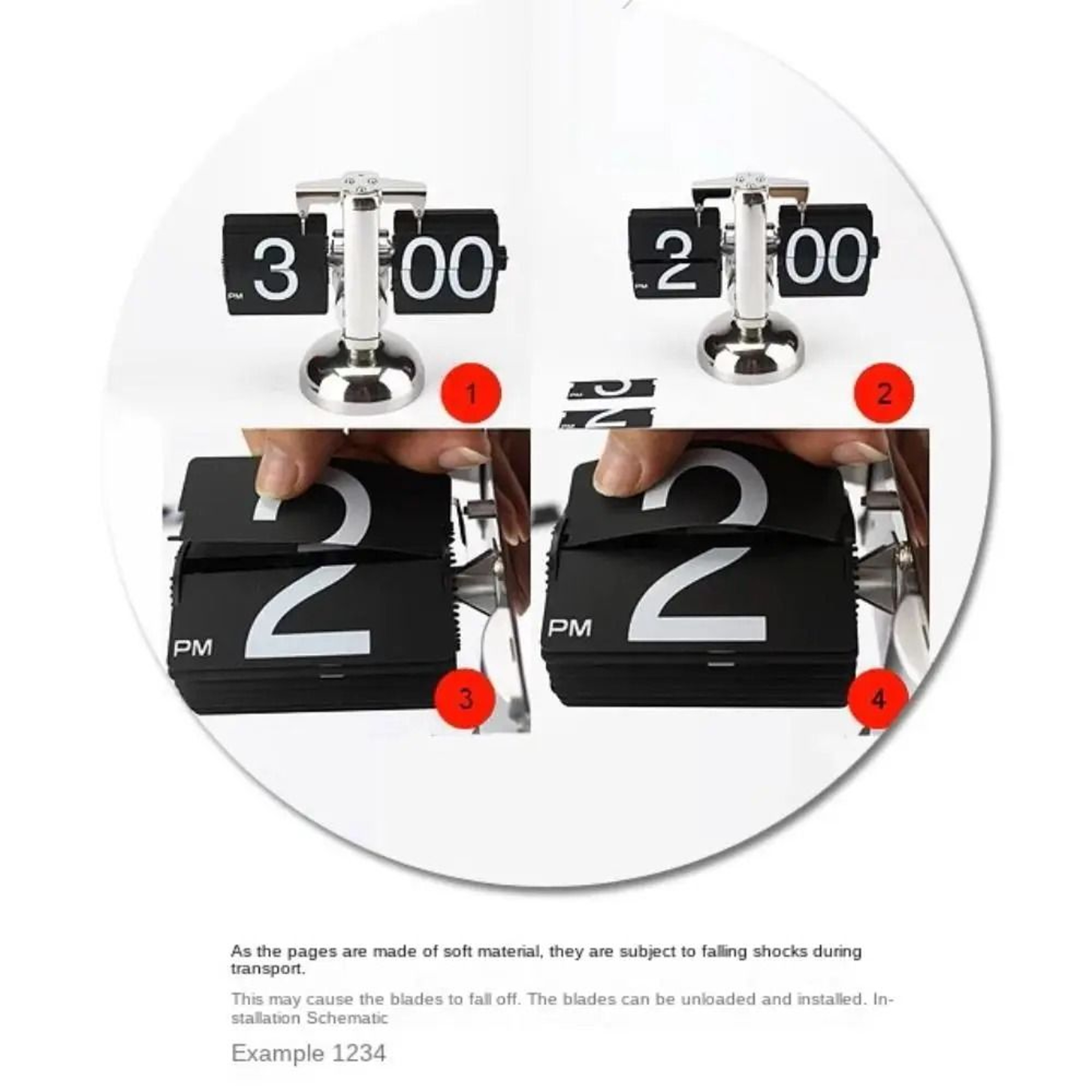 Minimalist Stainless Steel Automatic Flip Desk Clock 5