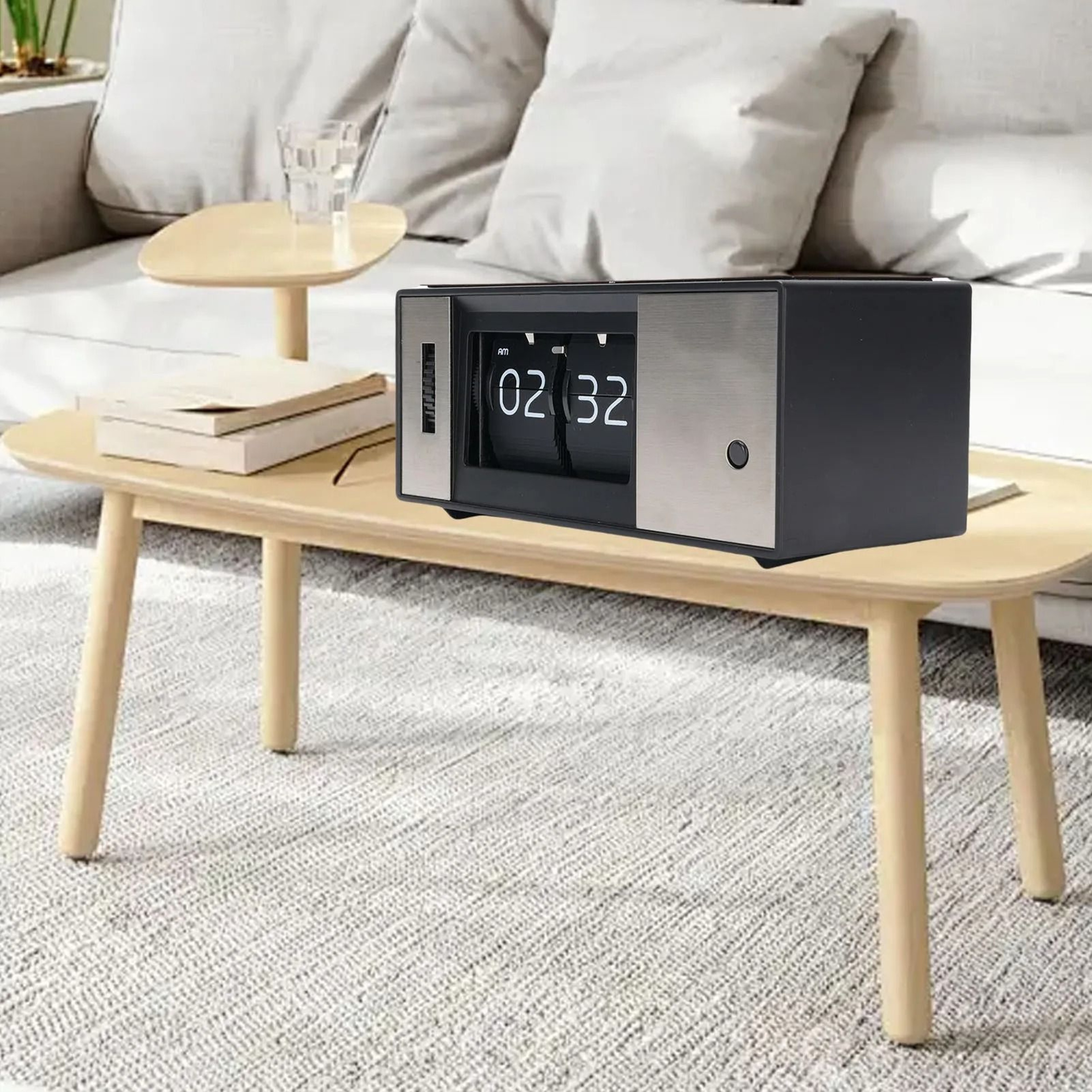 Retro 12 Hour Automatic Flip Desk Clock With LED Light 4