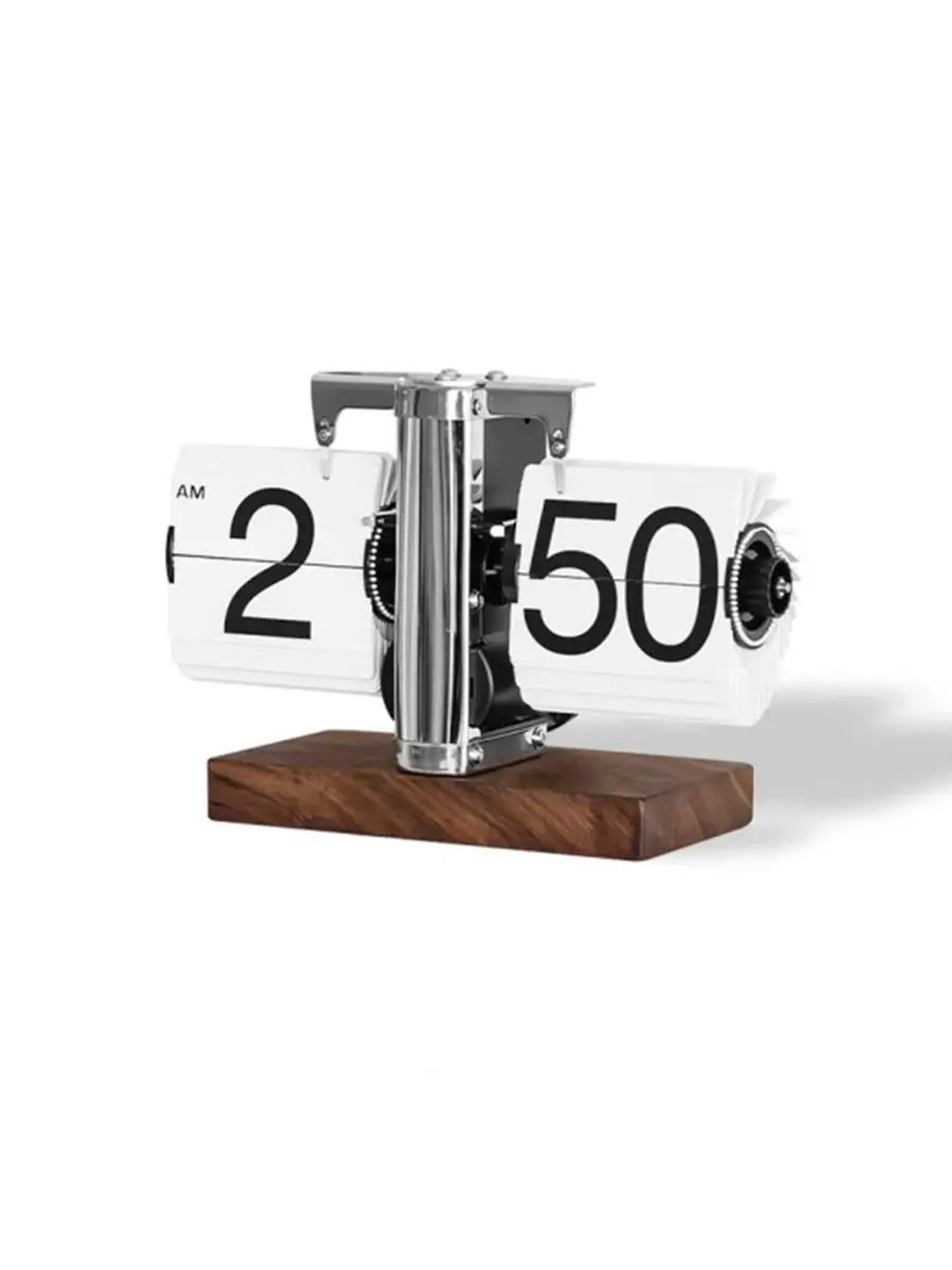 Vintage Automatic Flip Down Desk Clock Retro Mechanical Table Clock 2