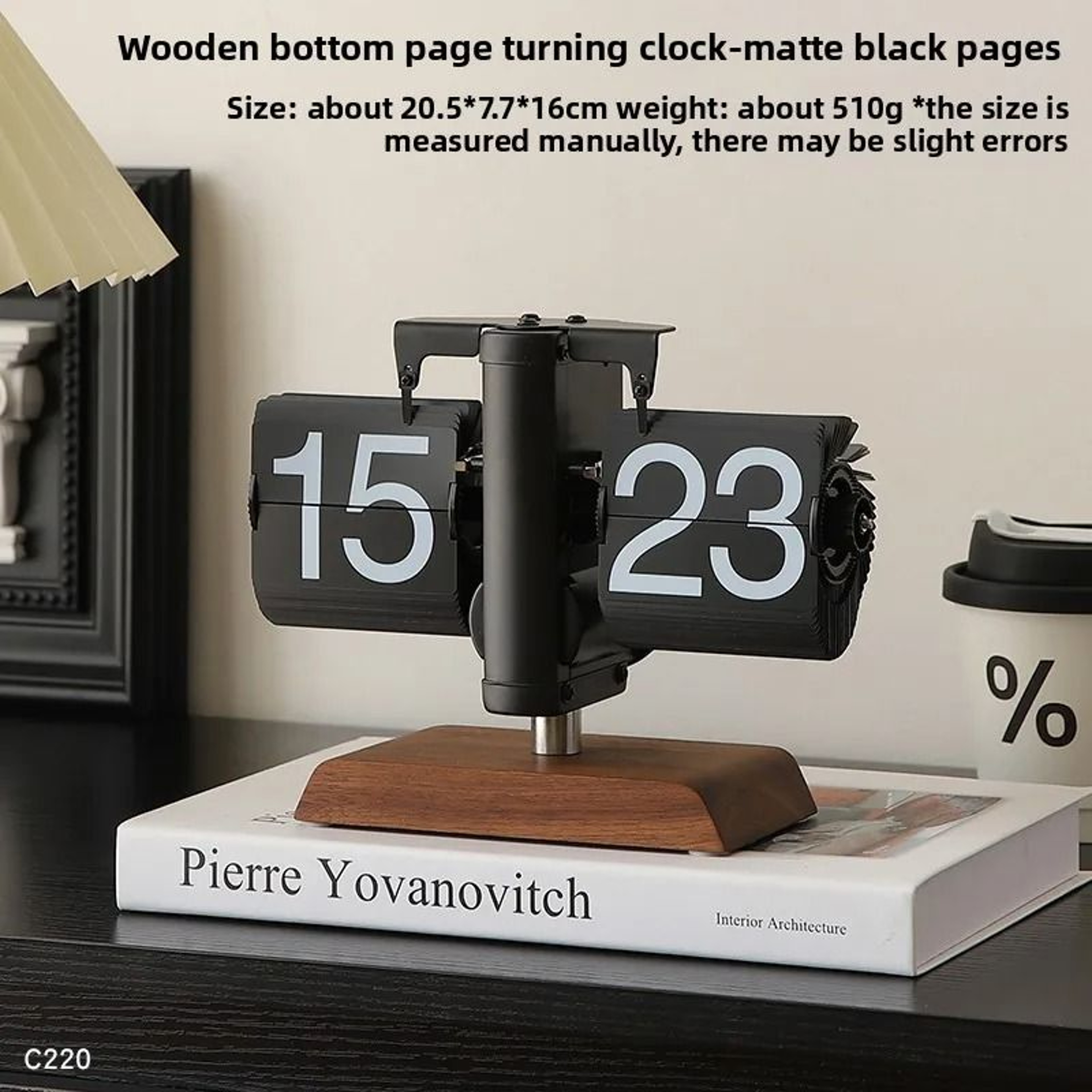 Retro Mechanical Automatic Flip Desk Clock Battery Powered Table Clock 6