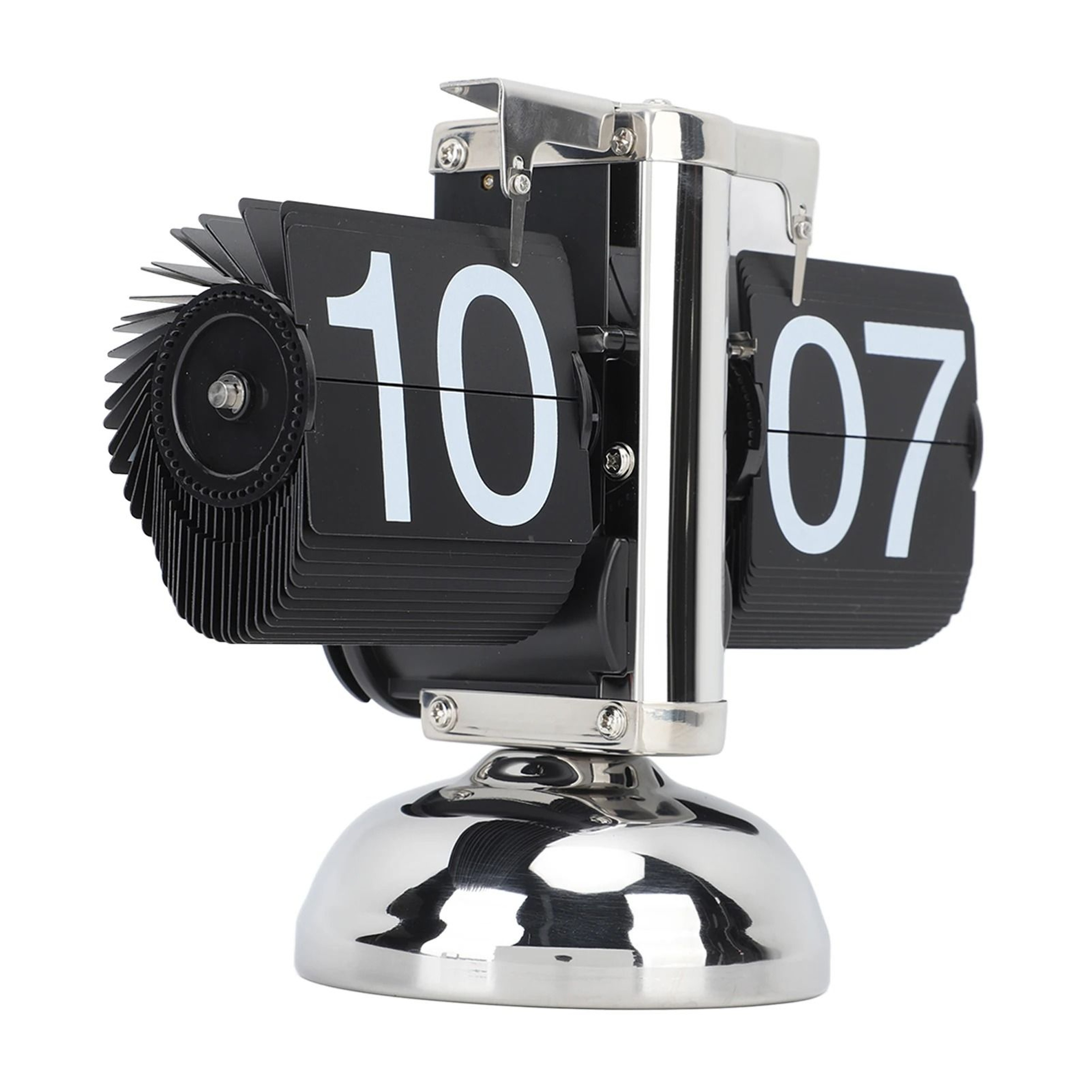 24 Hour Retro Flip Clock With Large Numbers And Stainless Steel Base 0