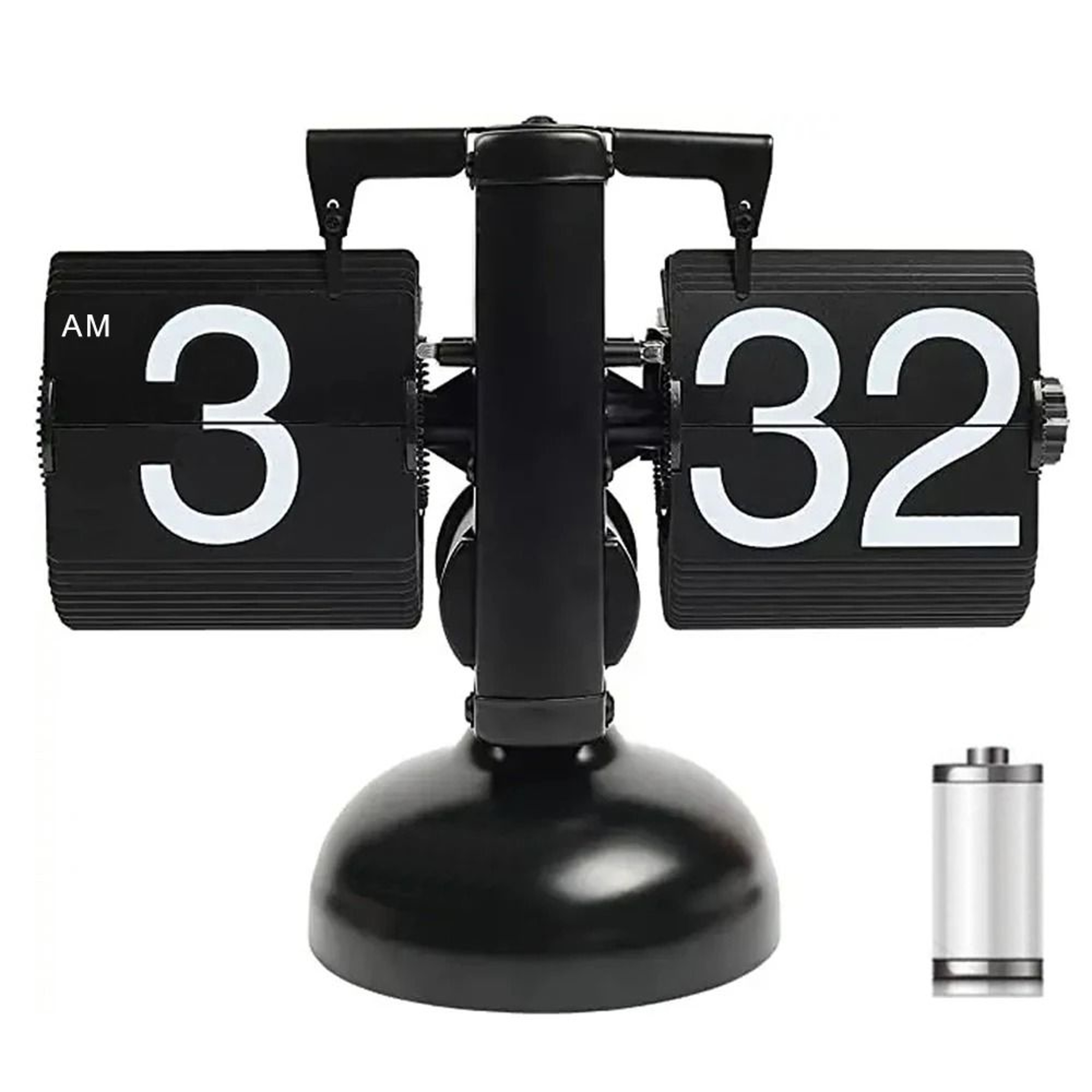 Modern Automatic Page Turning Flip Clock With Wooden Base 0
