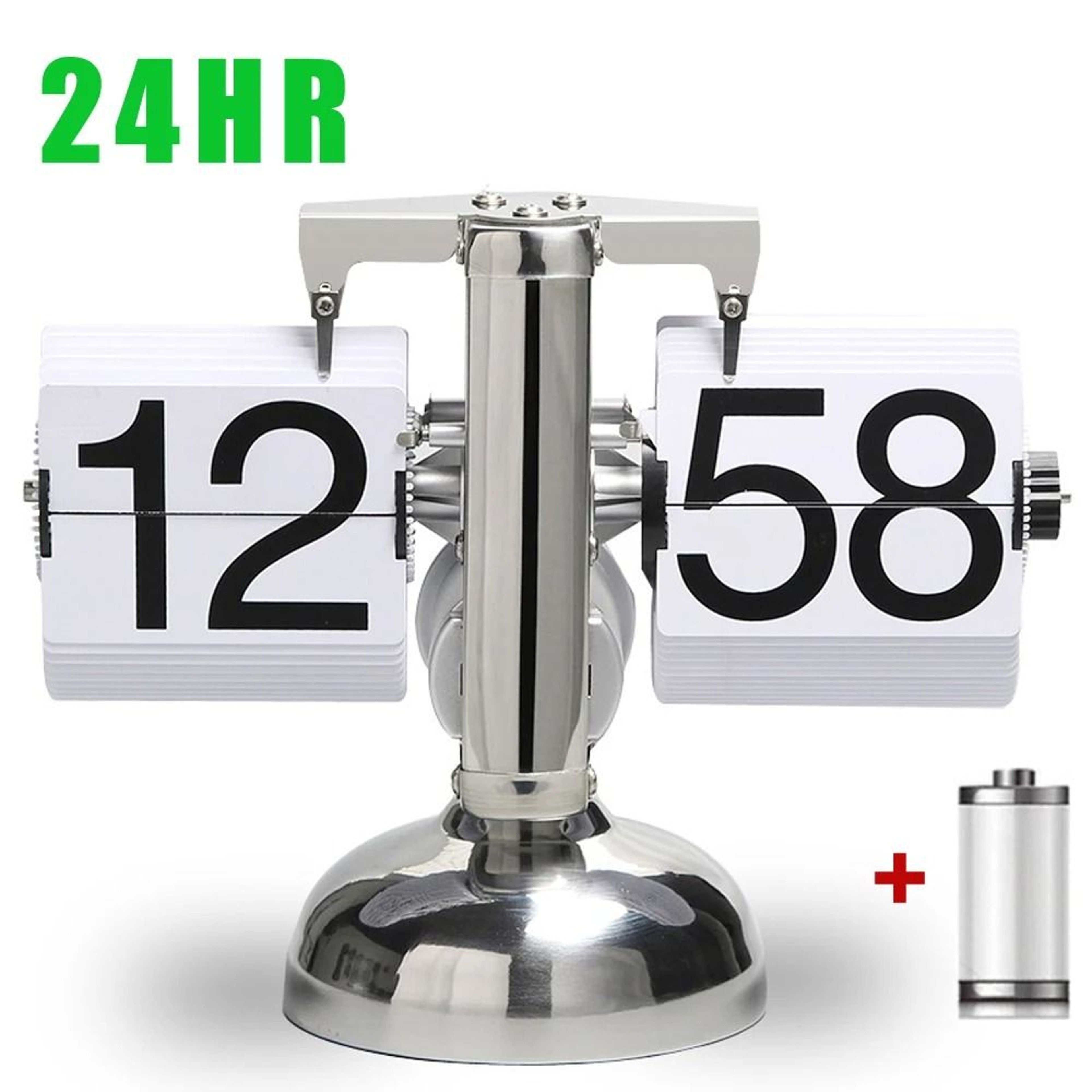 Modern Automatic Page Turning Flip Clock With Wooden Base 1