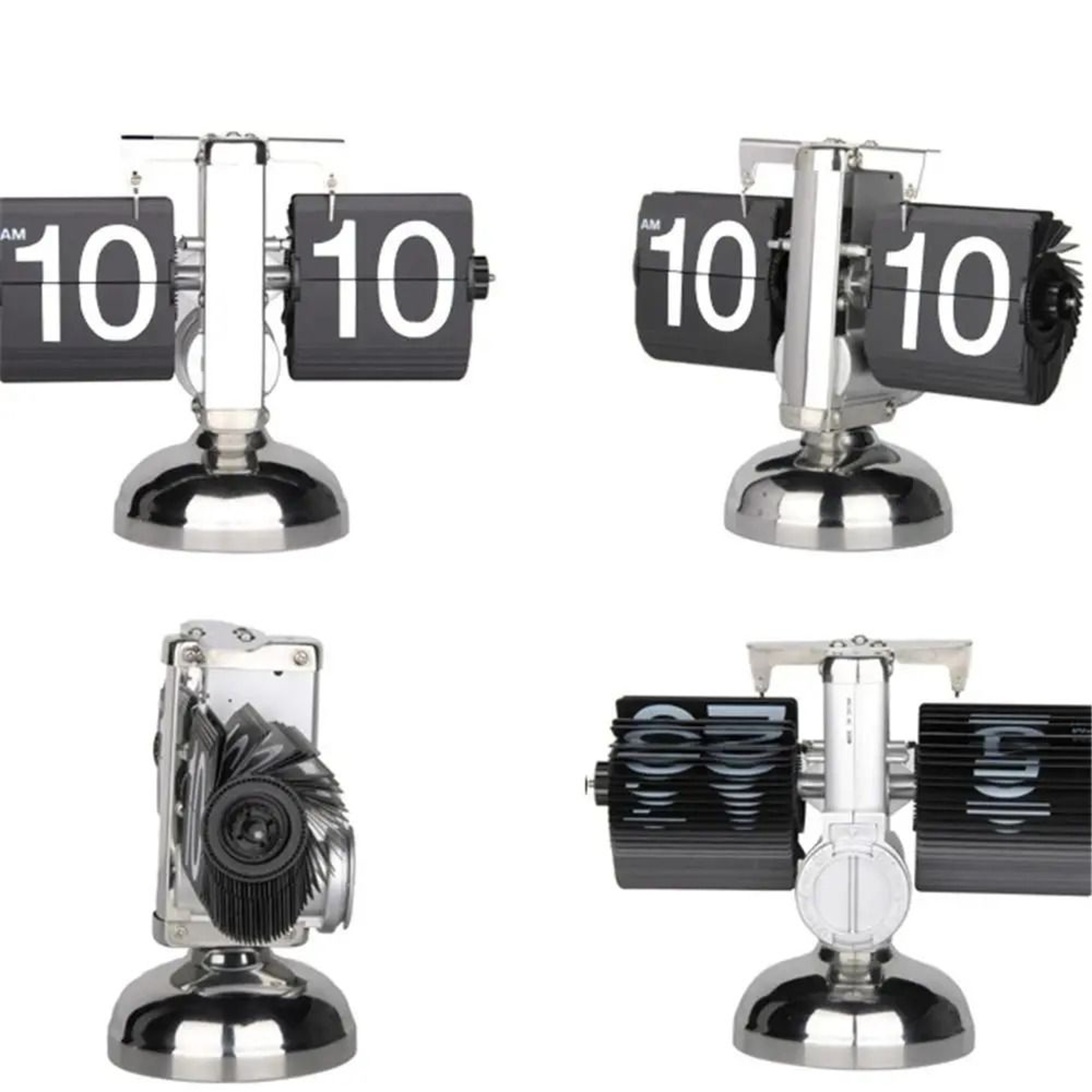 Retro Quartz Page Turning Desk Clock With Removable Flip Cards 10