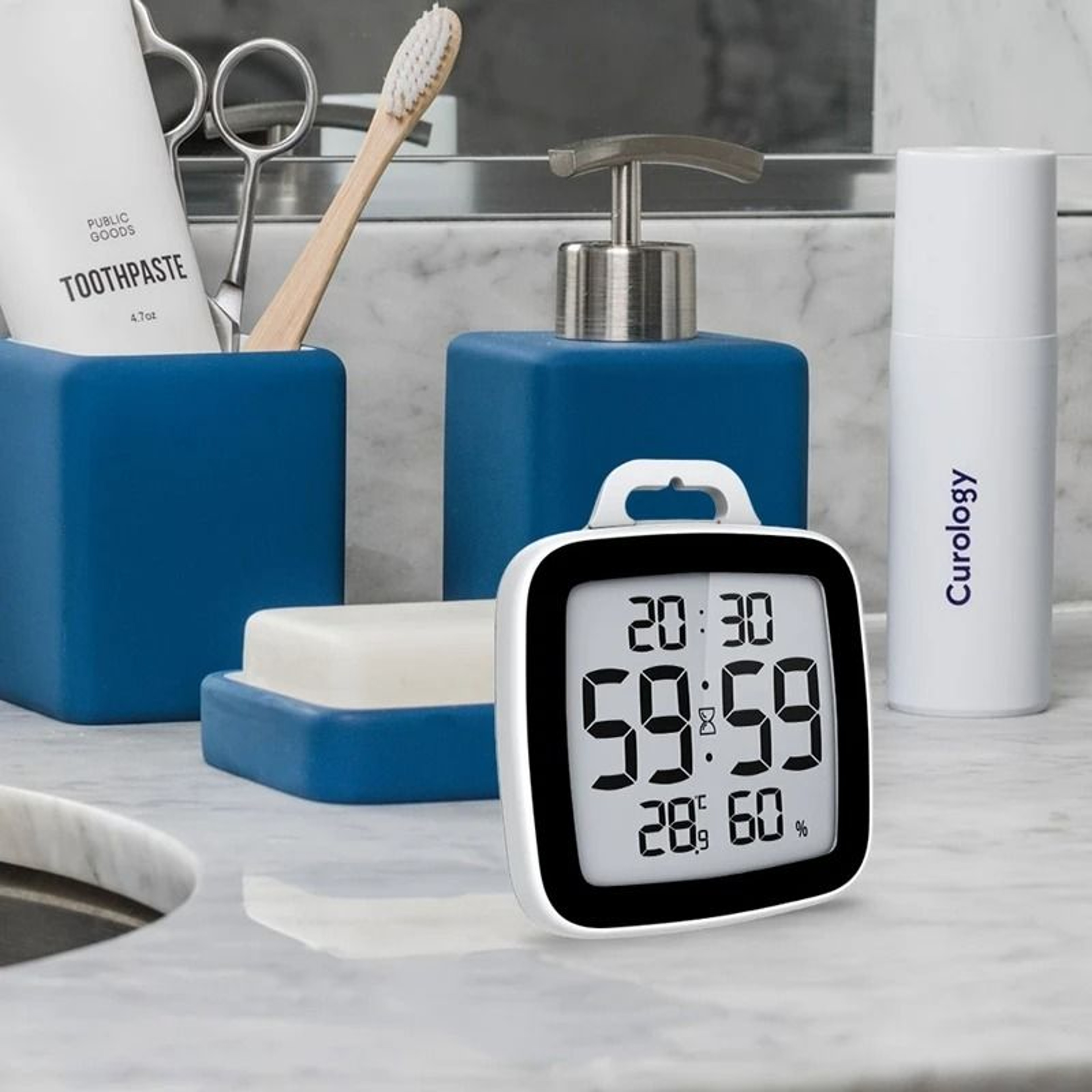 Waterproof Digital Shower Clock With Countdown Timer And Temperature Humidity Display 7
