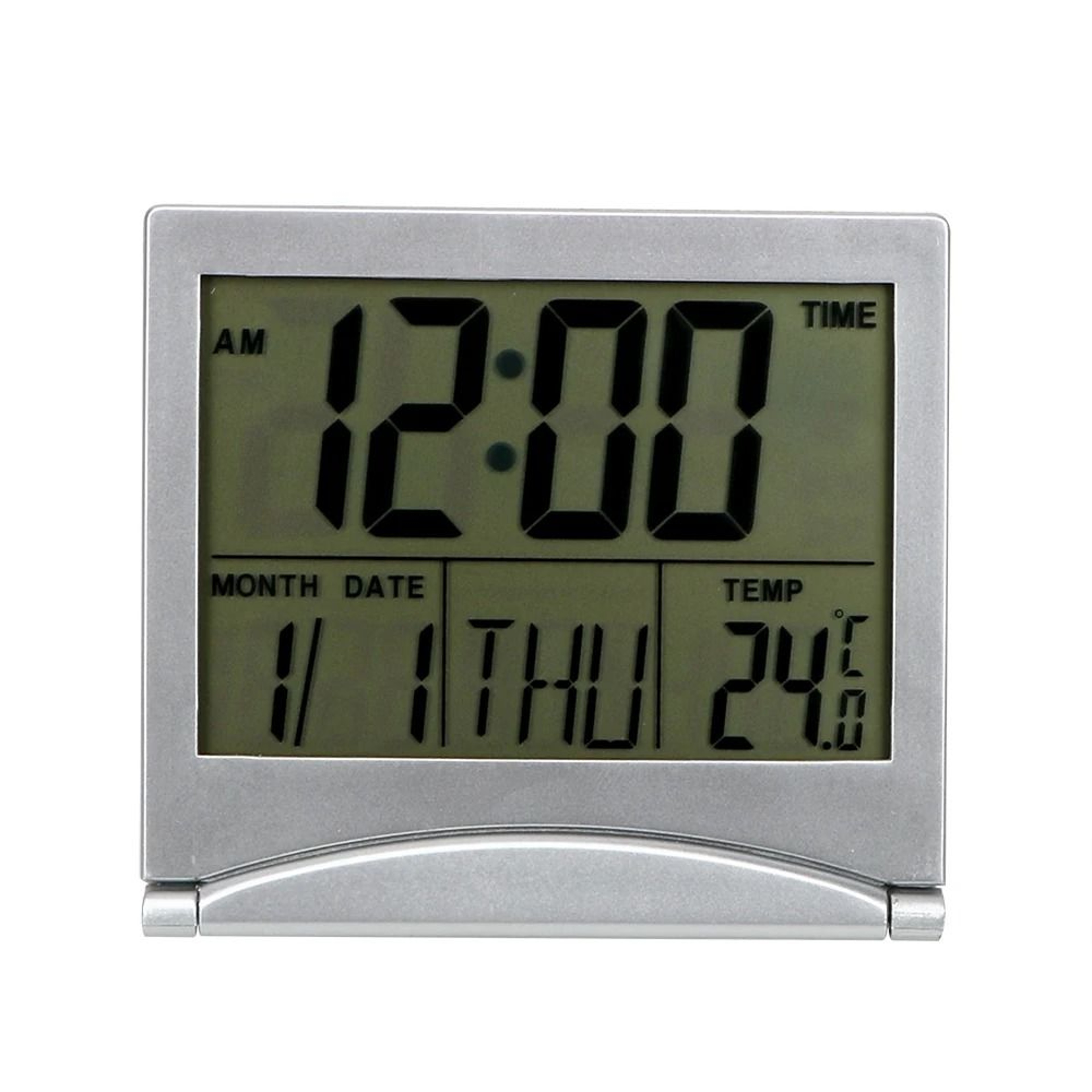 Foldable Digital Travel Alarm Clock With Timer Calendar And Temperature Display 2