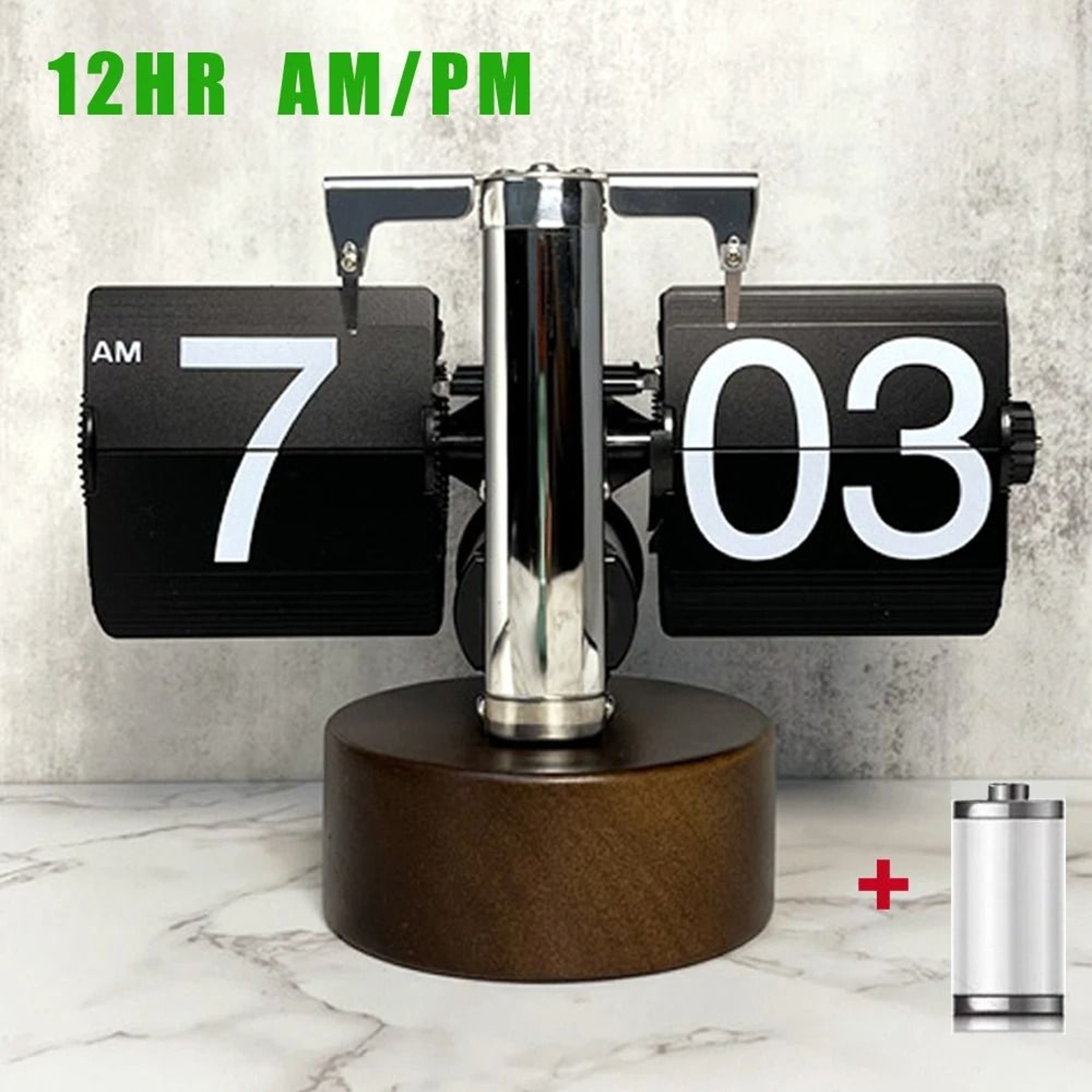 Automatic Retro Flip Desk Clock With Large Number Display 5