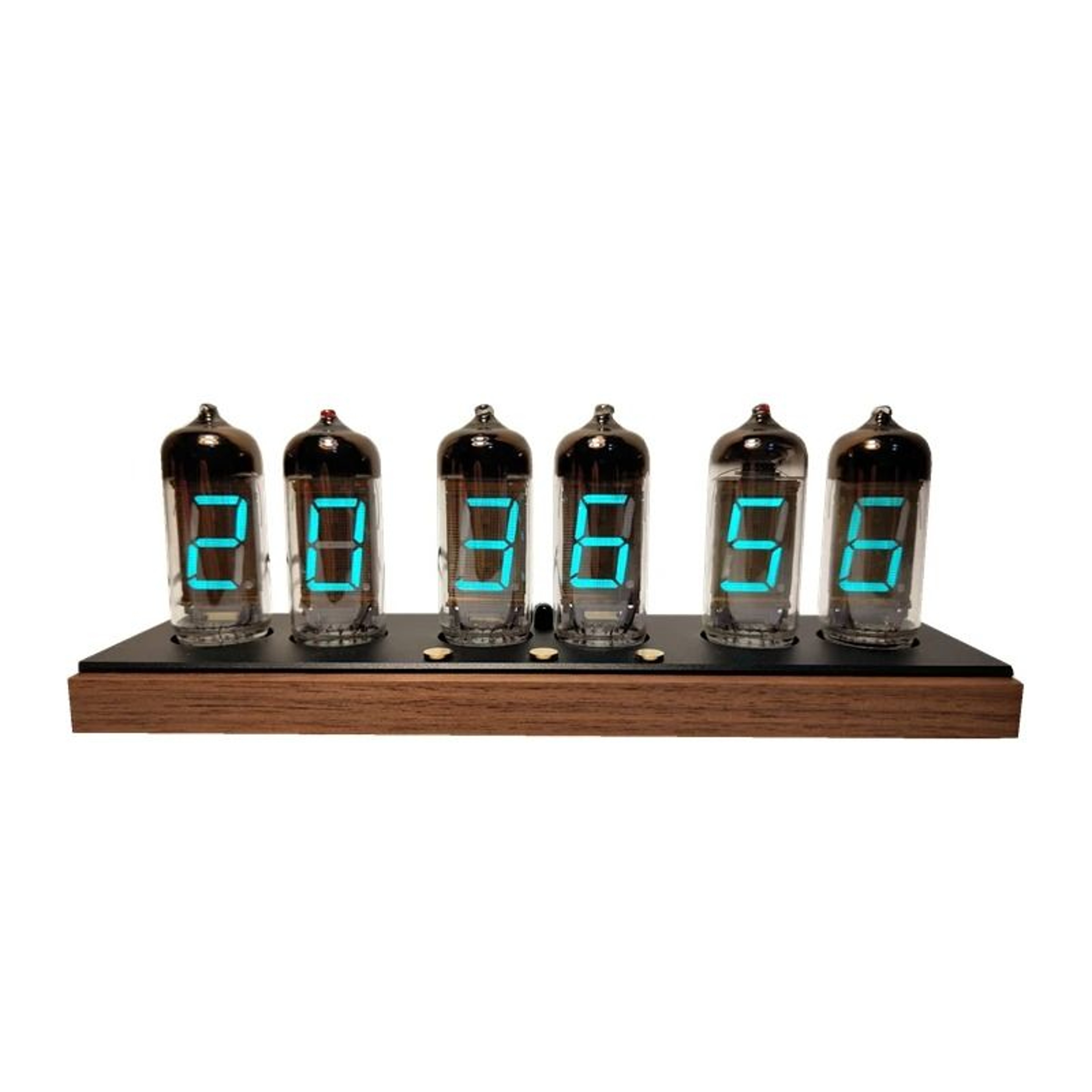 IV11 VFD Tube Clock With LED Backlight And Retro Wood Base 2