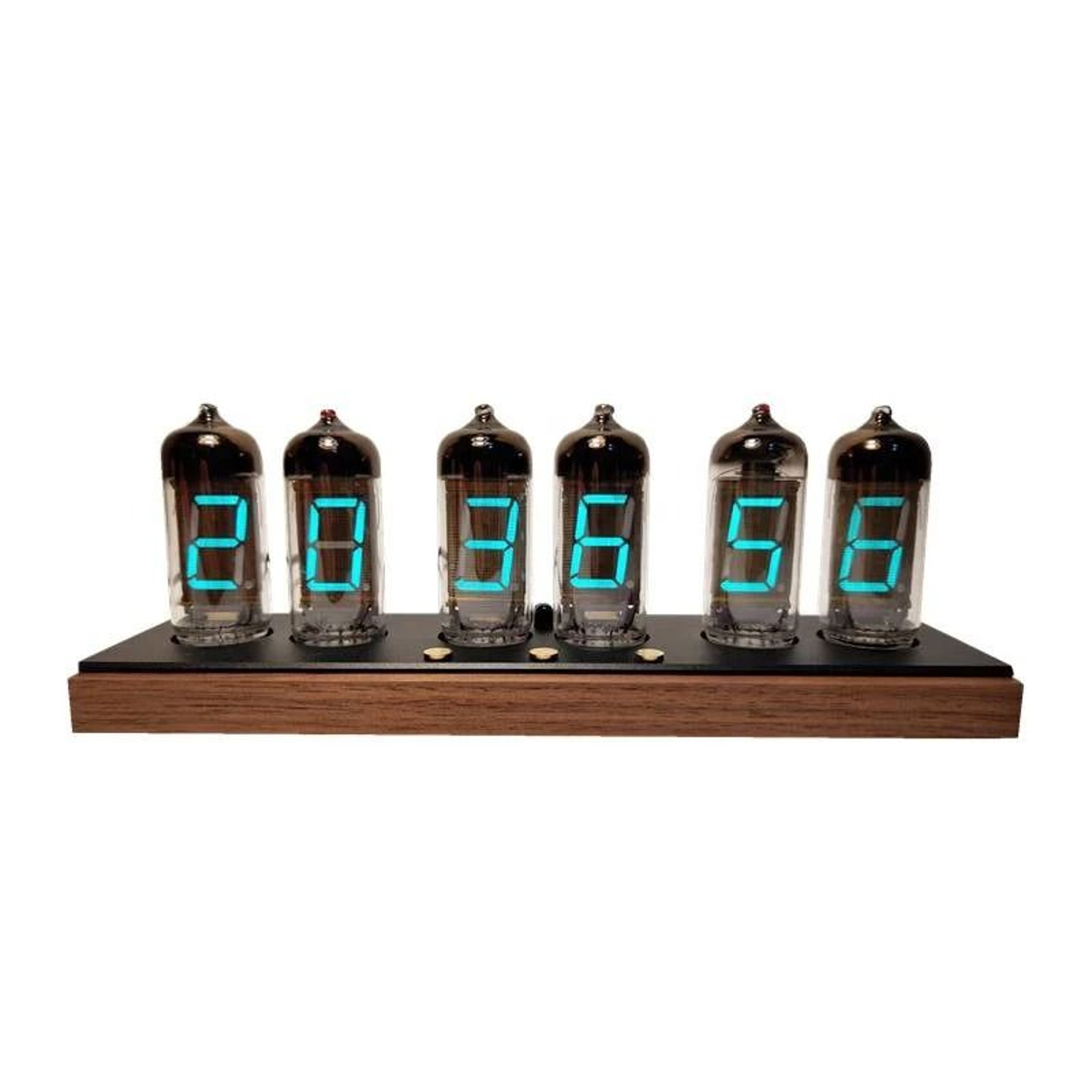 IV11 VFD Tube Clock With LED Backlight And Retro Wood Base 10