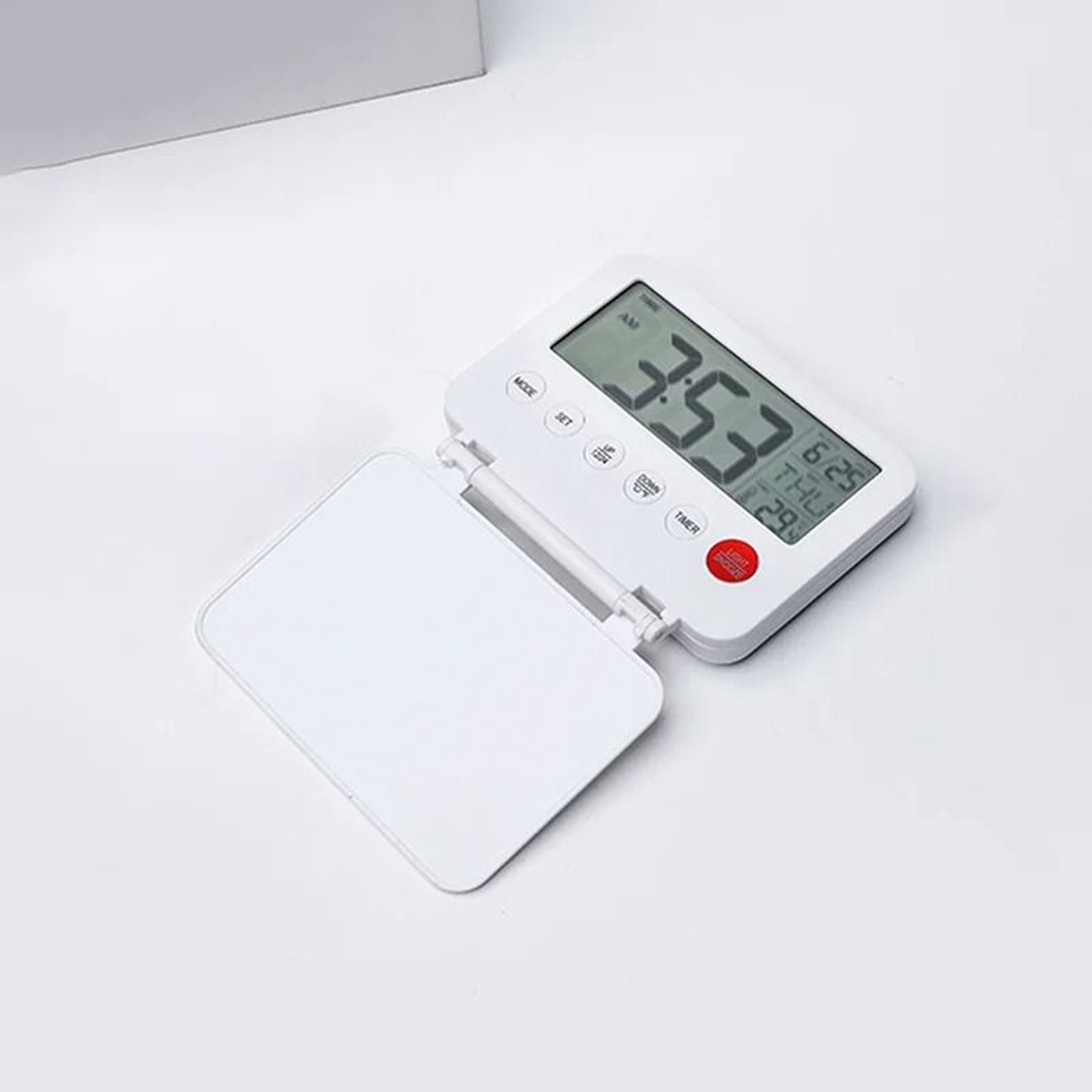 Ultra Thin Foldable Digital Travel Alarm Clock With Calendar Temperature And Snooze 2