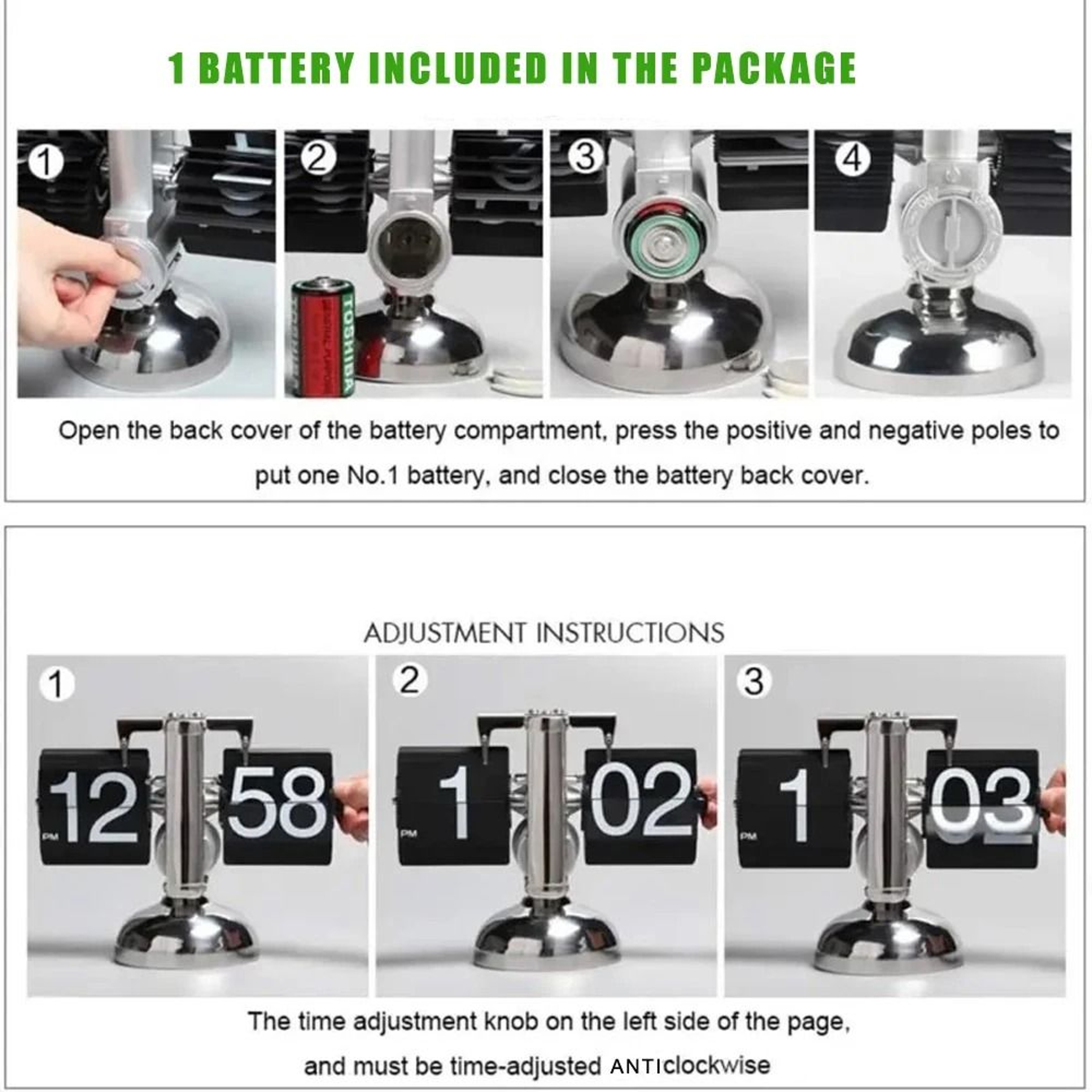 Retro Automatic Flip Desk Clock With Metal Frame 8