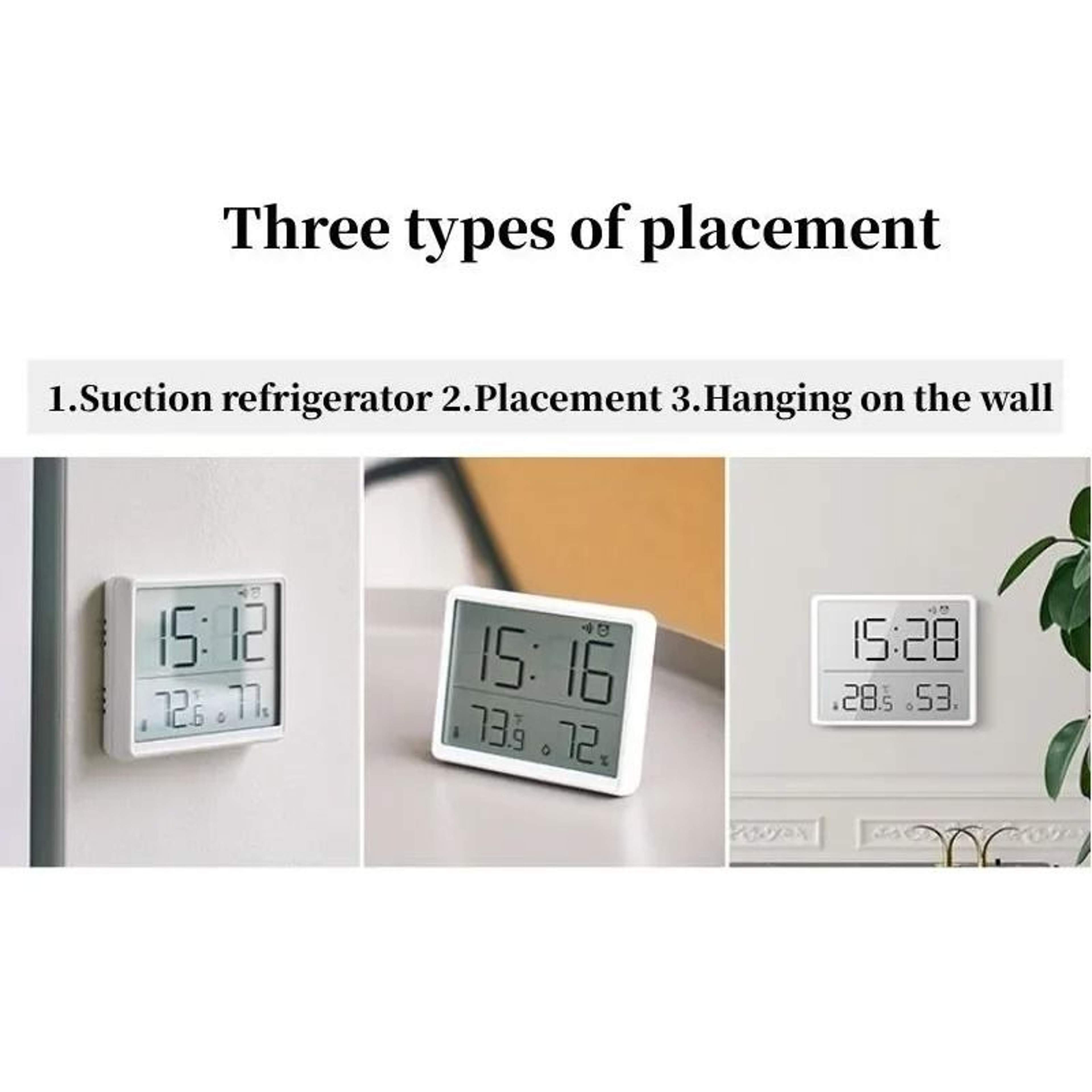 Mini Magnetic Digital Alarm Clock With Temperature And Humidity Display 7