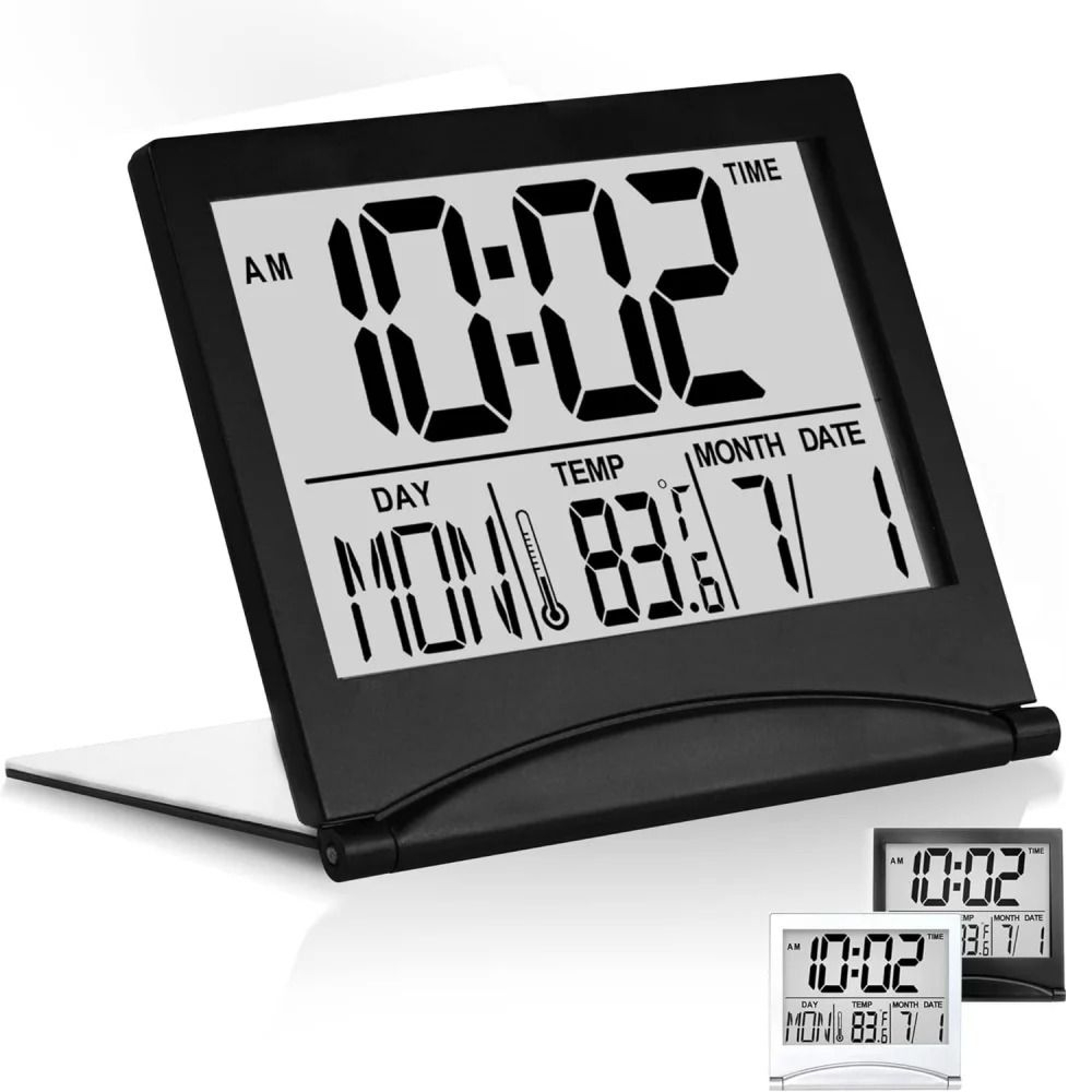 Foldable LCD Alarm Clock For Travel Home And Office 8