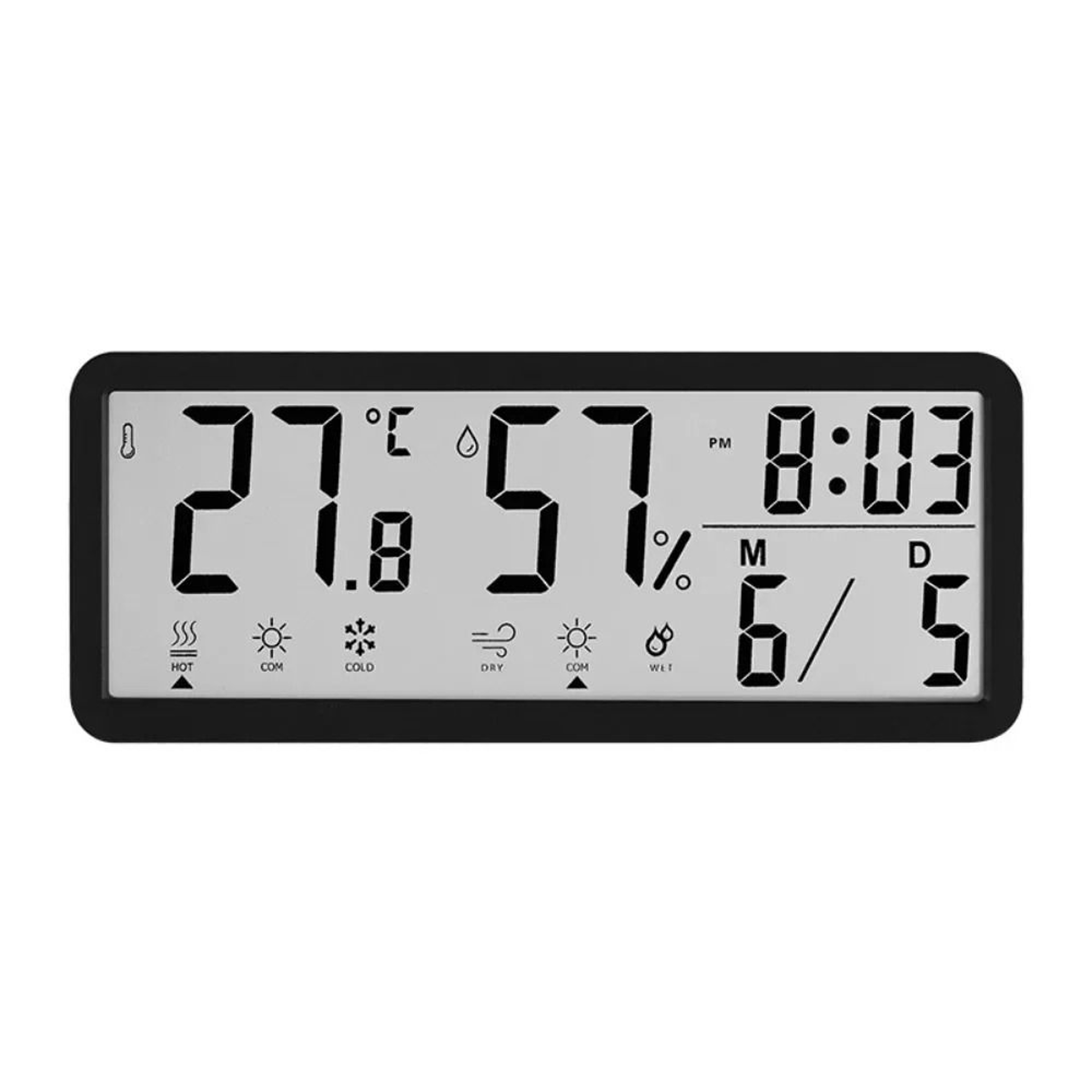 Large LCD Digital Wall Clock With Temperature Humidity And Calendar Display 8