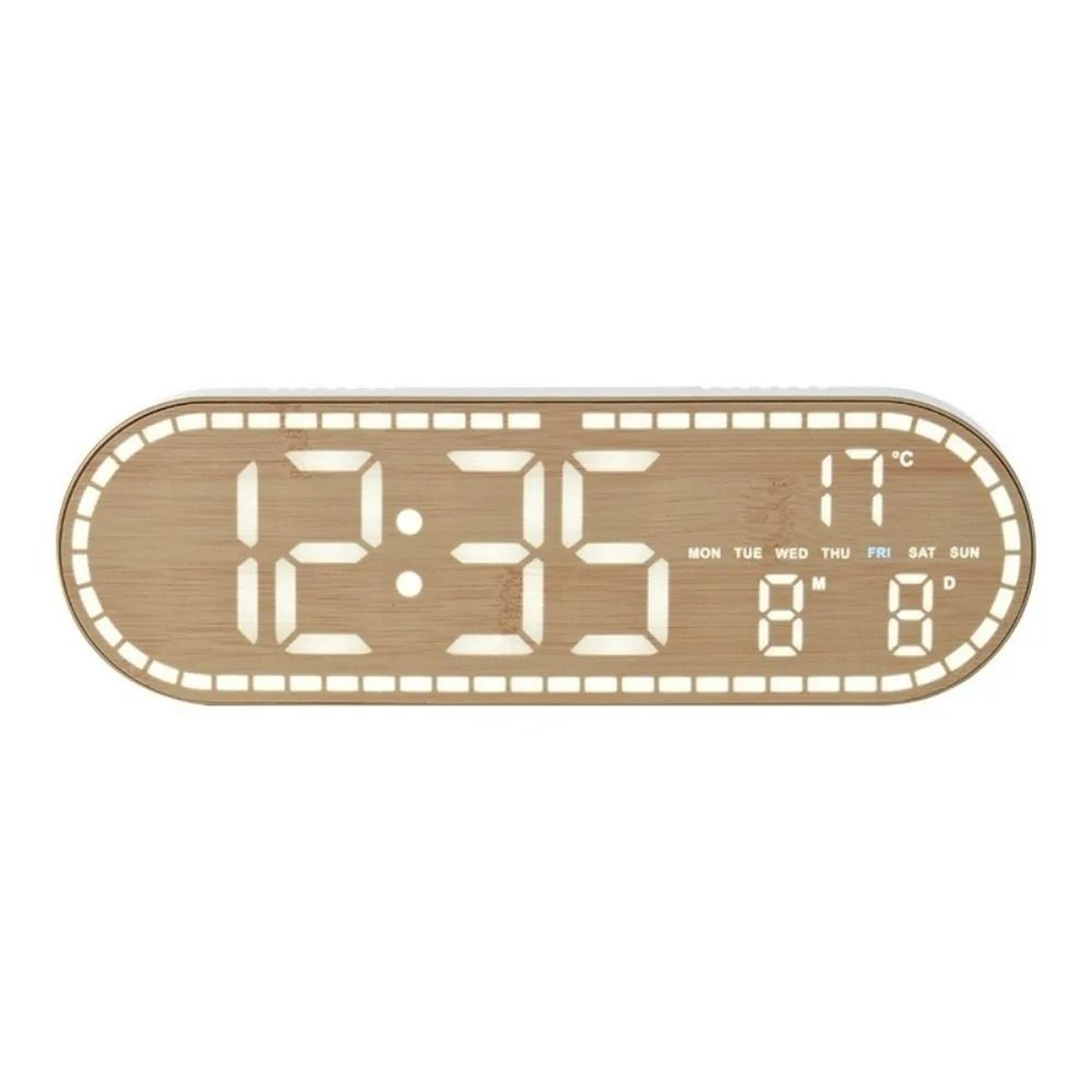 Large LCD Digital Wall Clock With Temperature Humidity And Calendar Display 1