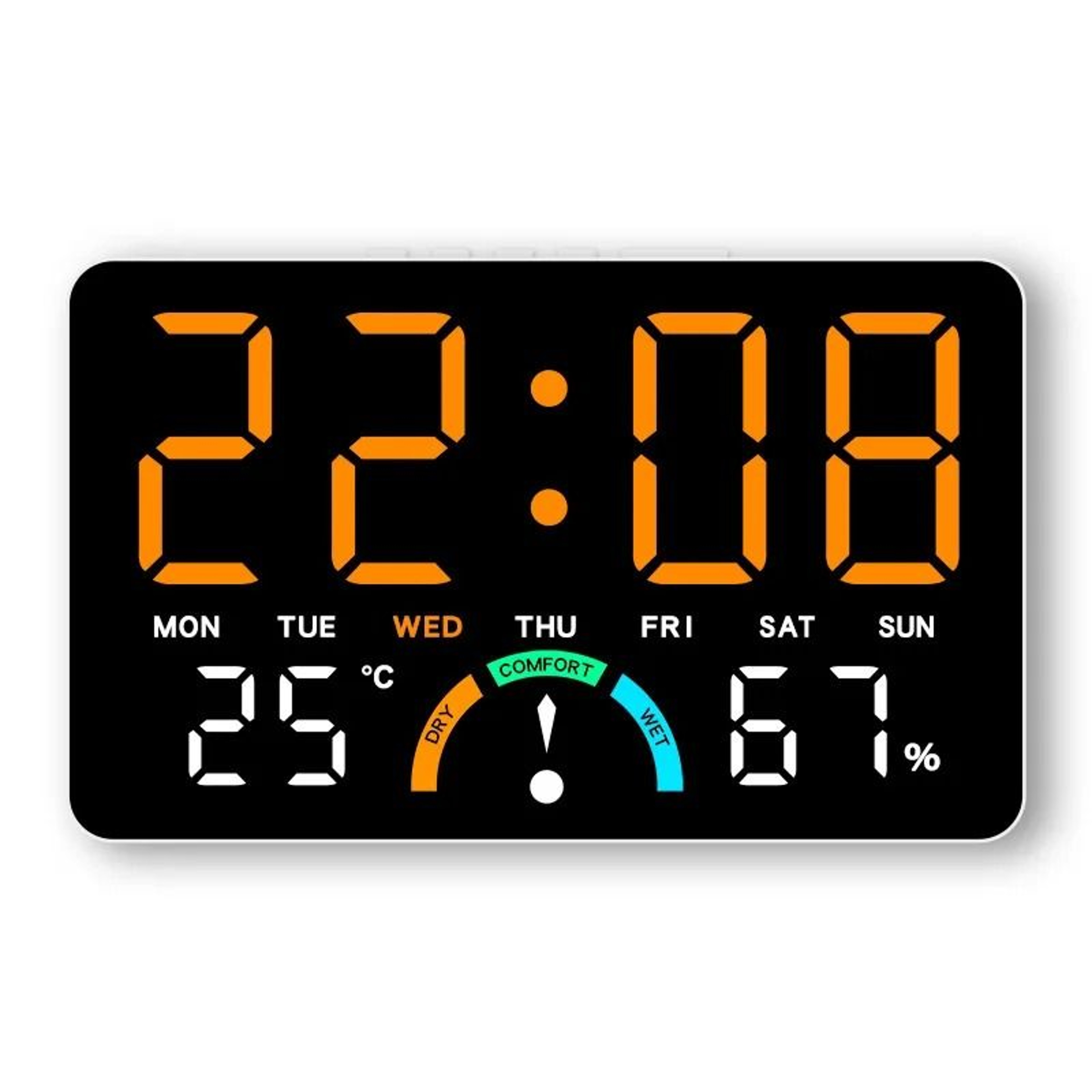 Smart Digital Alarm Clock With Temperature Humidity And Auto Dimming 1