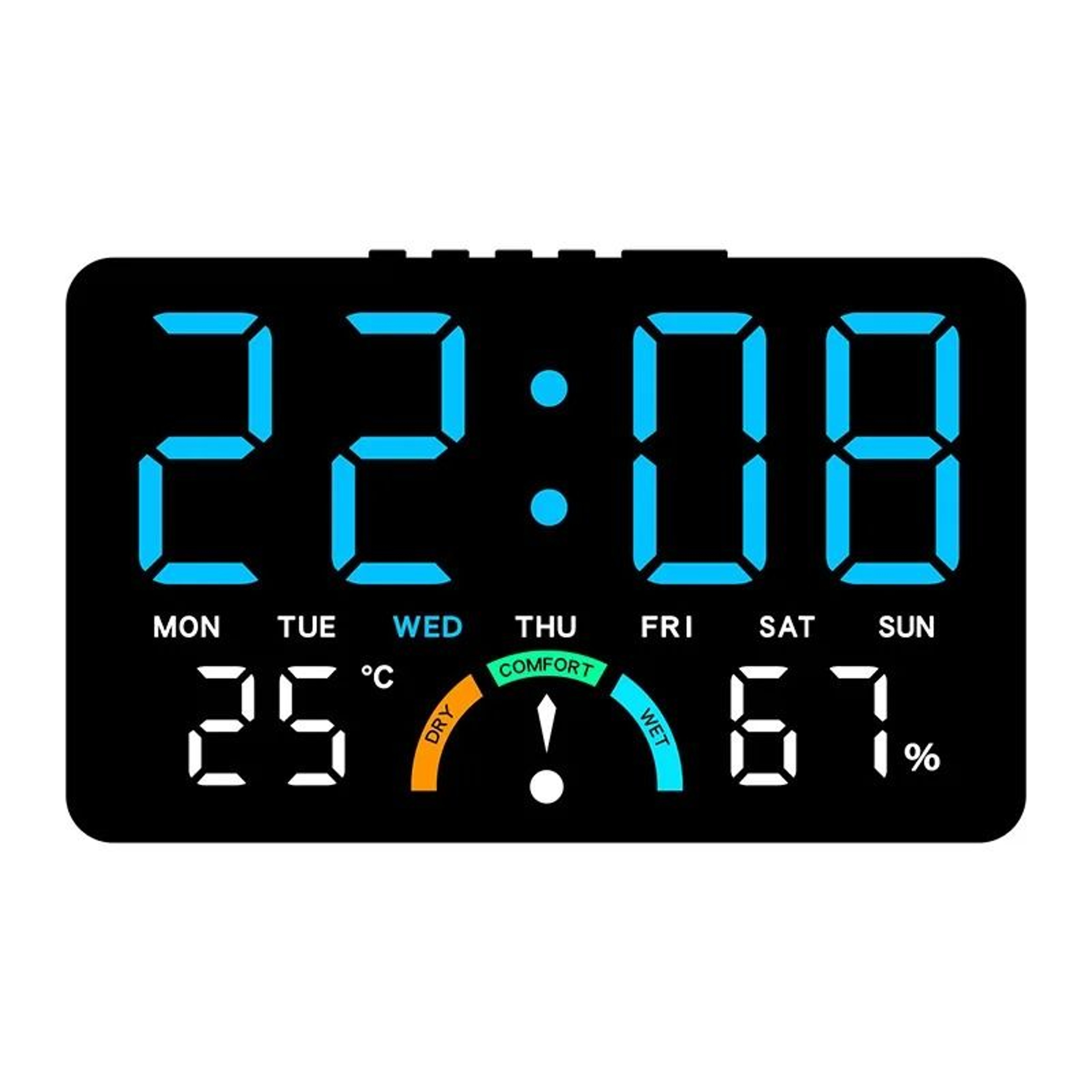 Smart Digital Alarm Clock With Temperature Humidity And Auto Dimming 7