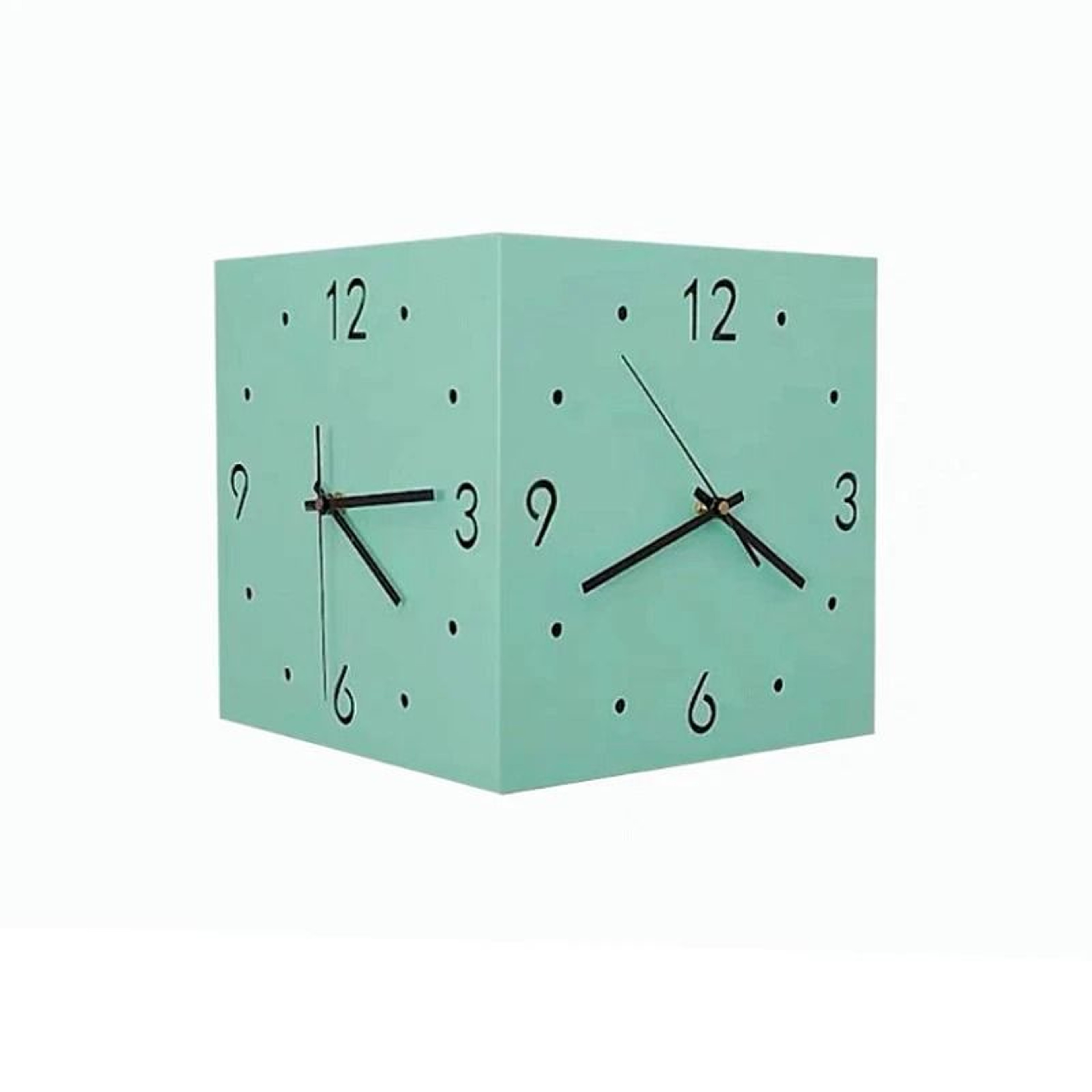Modern Double Sided Corner Wall Clock With Silent Movement 1
