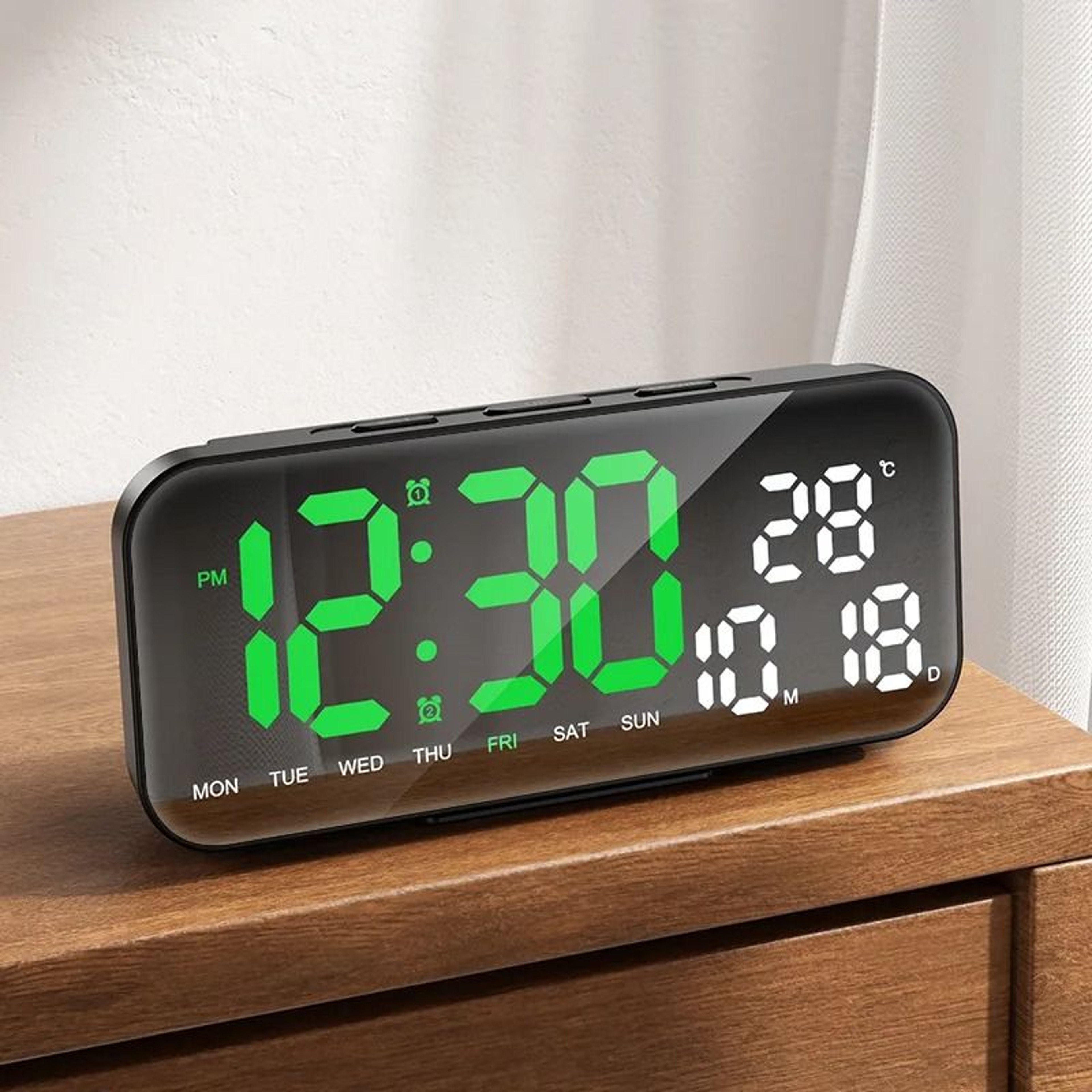Smart LED Alarm Clock With Dual Alarm Countdown And Auto Dimming 3