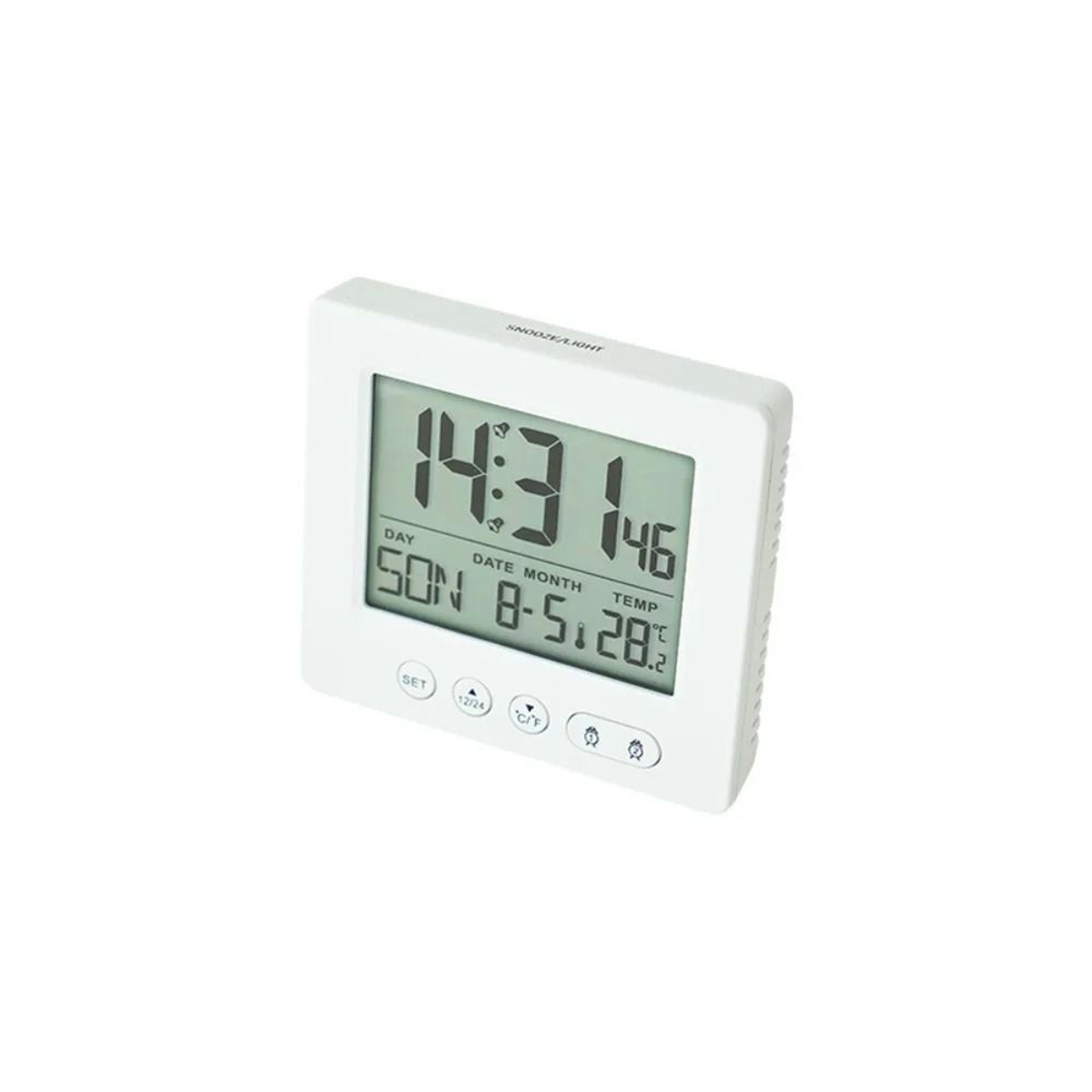 Compact Digital Alarm Clock With Thermometer And Dual Alarms 4