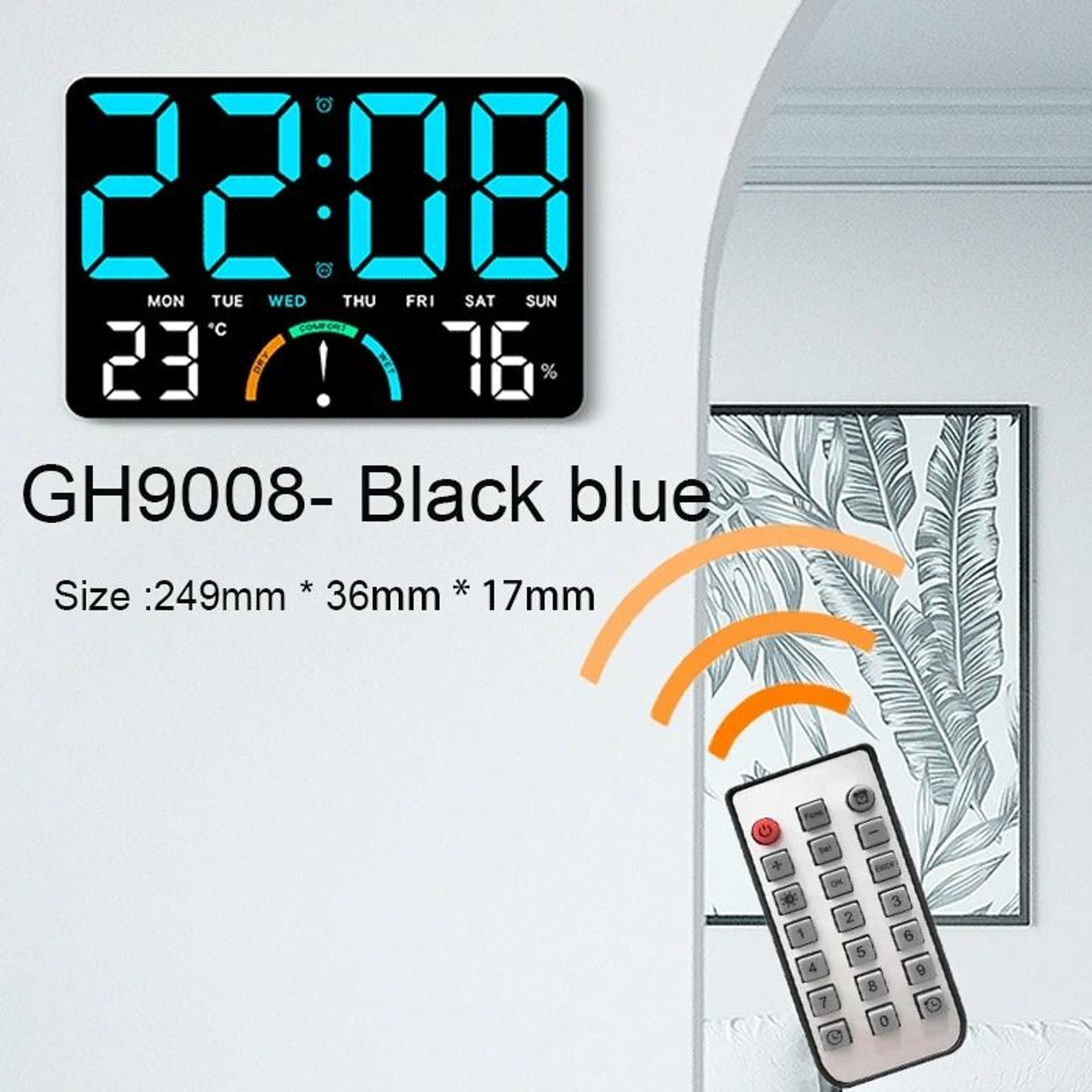 Large RGB Digital Wall Clock With Remote Control And Dual Alarms 1