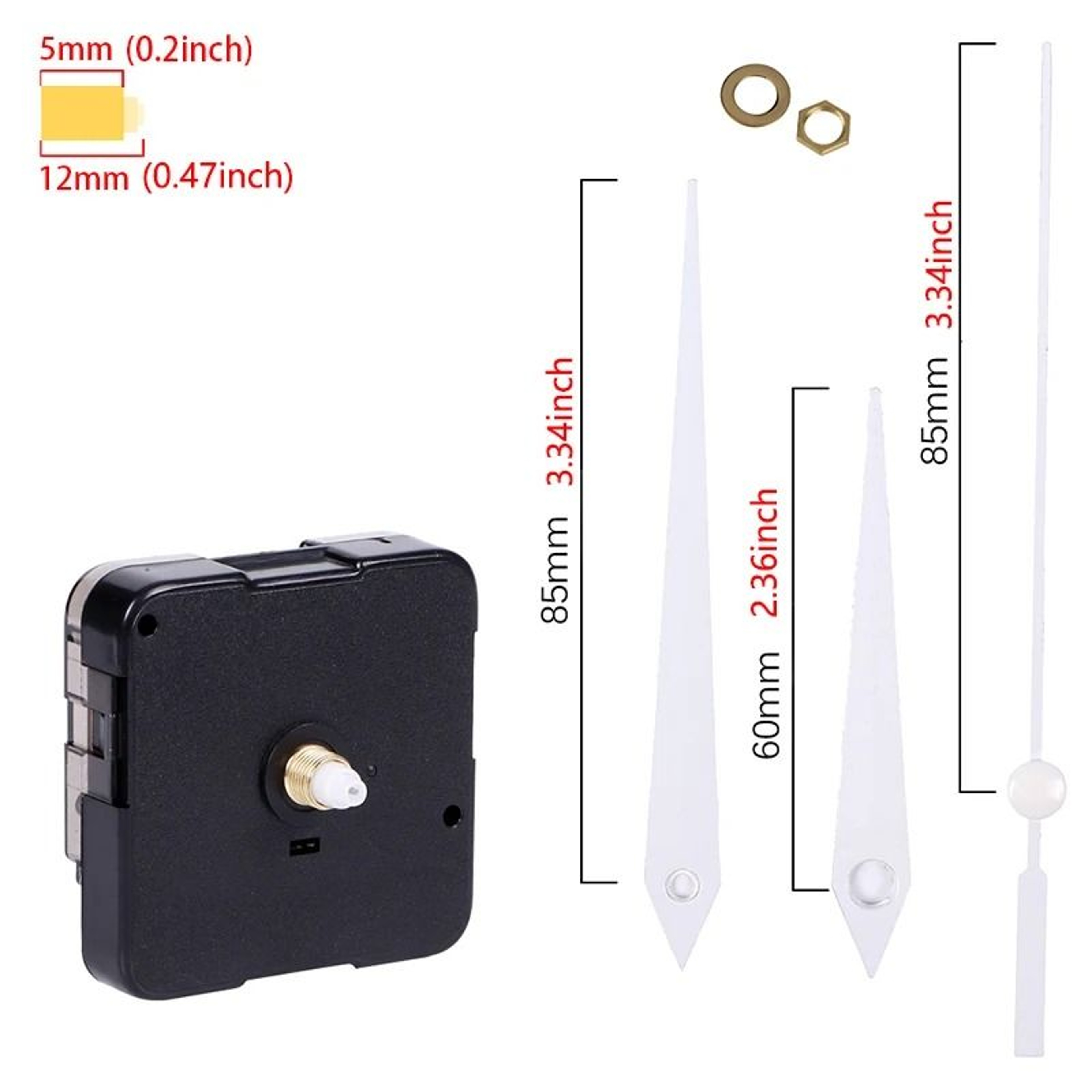 Long Shaft Silent Quartz Clock Movement With Hands 1