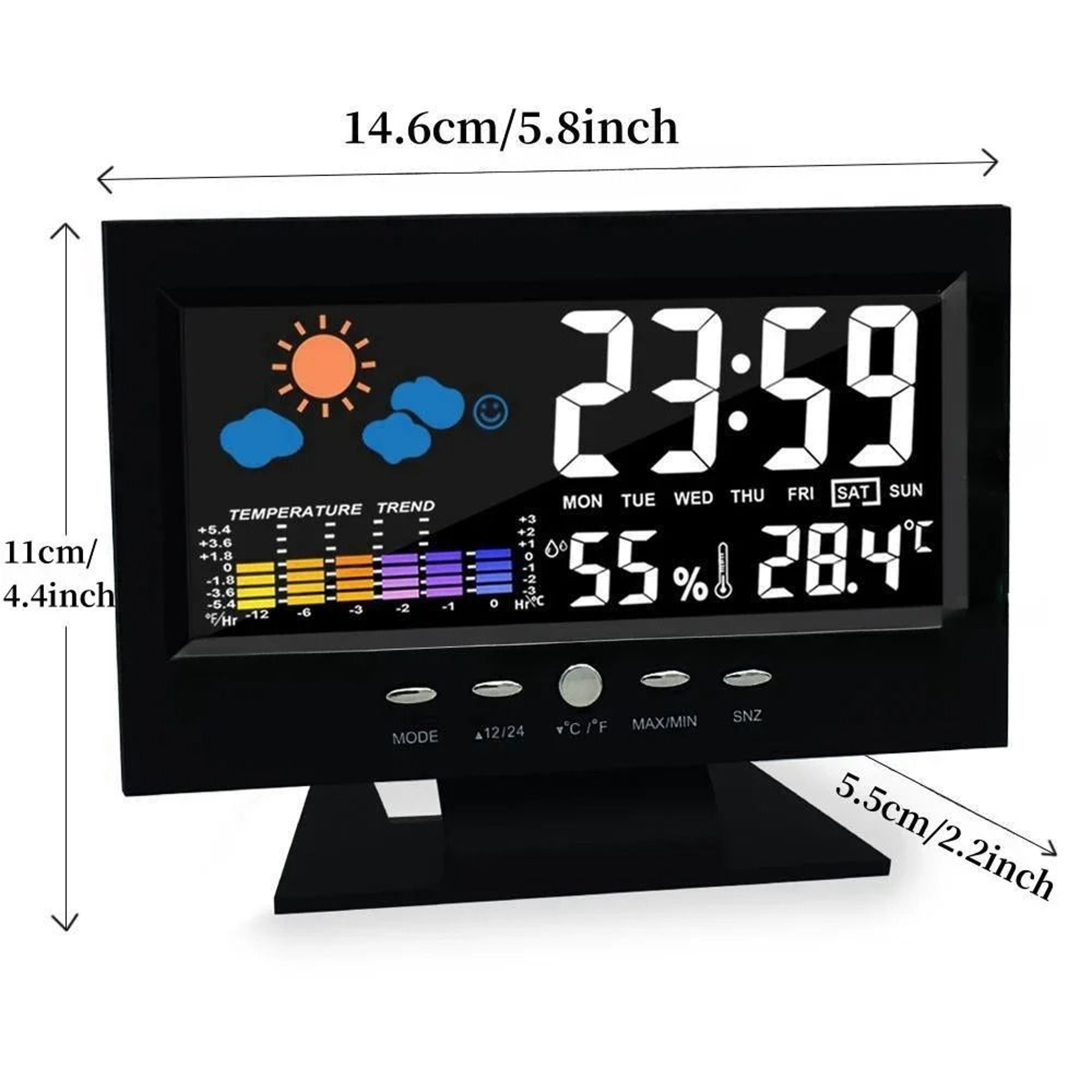 Smart Digital Weather Clock With Voice Control And Temperature Humidity Display 3