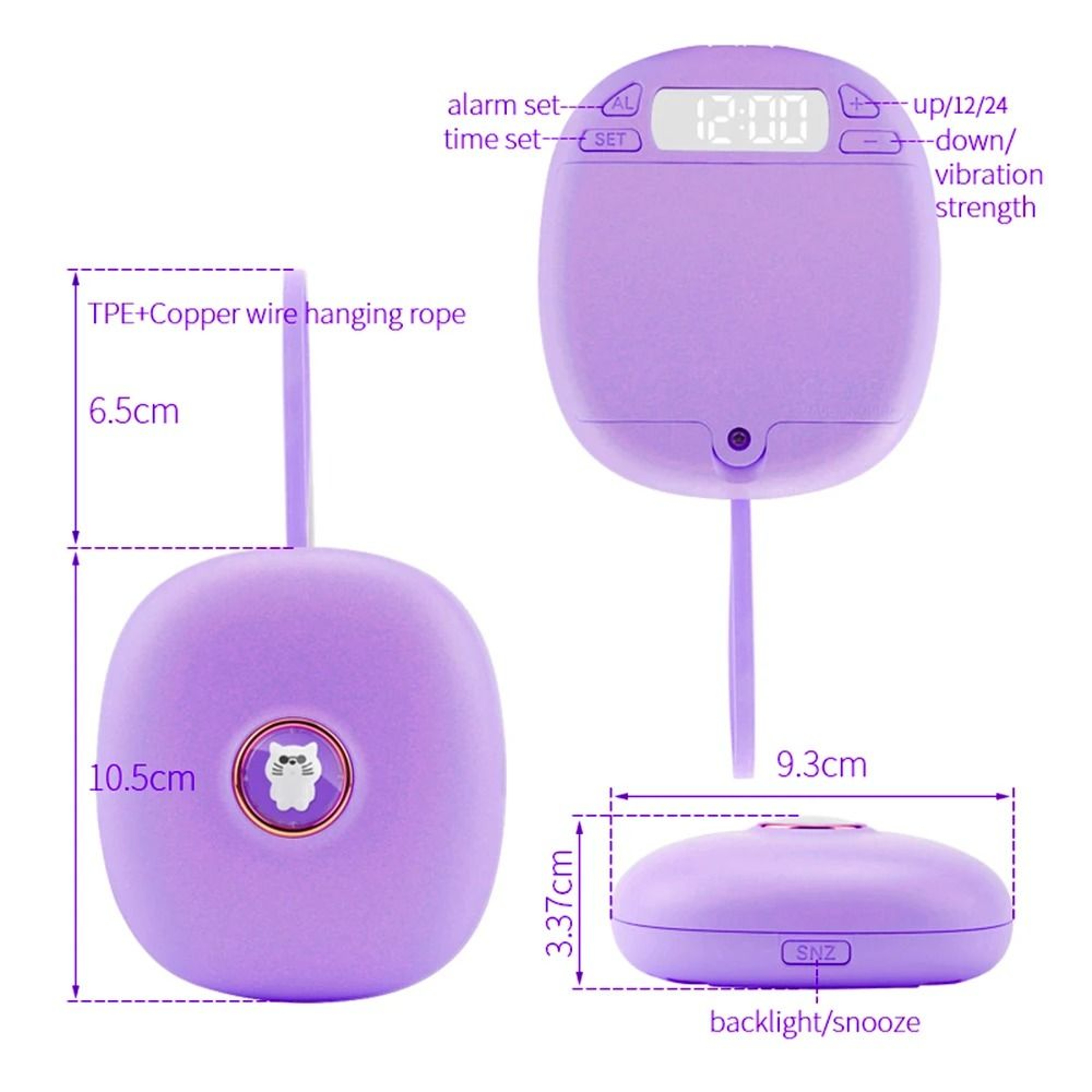 Cute Vibration Alarm Clock With Dual Alarm And Adjustable Strong WakeUp 2