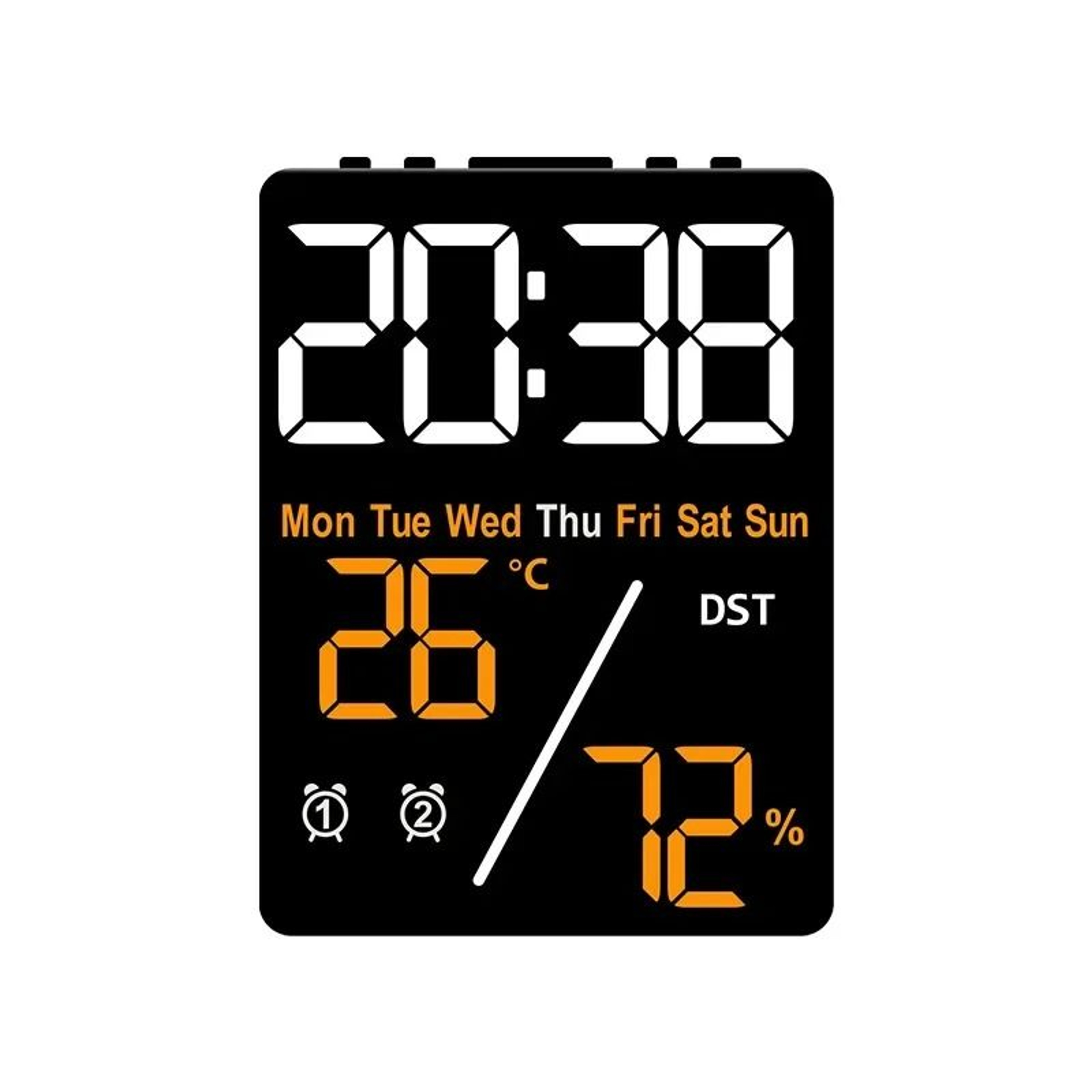 Smart Large Screen Digital Alarm Clock With Humidity Display And USB Charging 9
