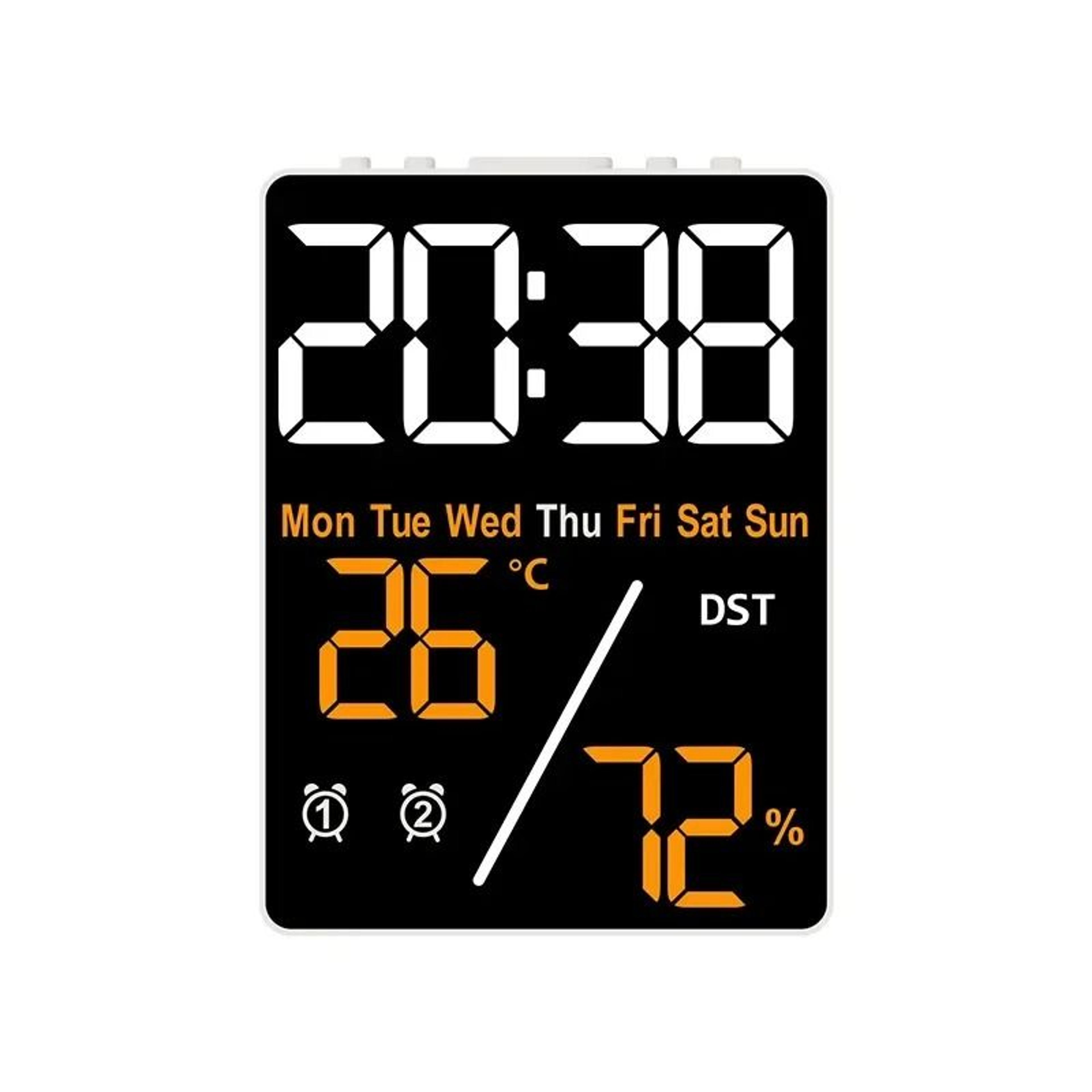 Smart Large Screen Digital Alarm Clock With Humidity Display And USB Charging 4