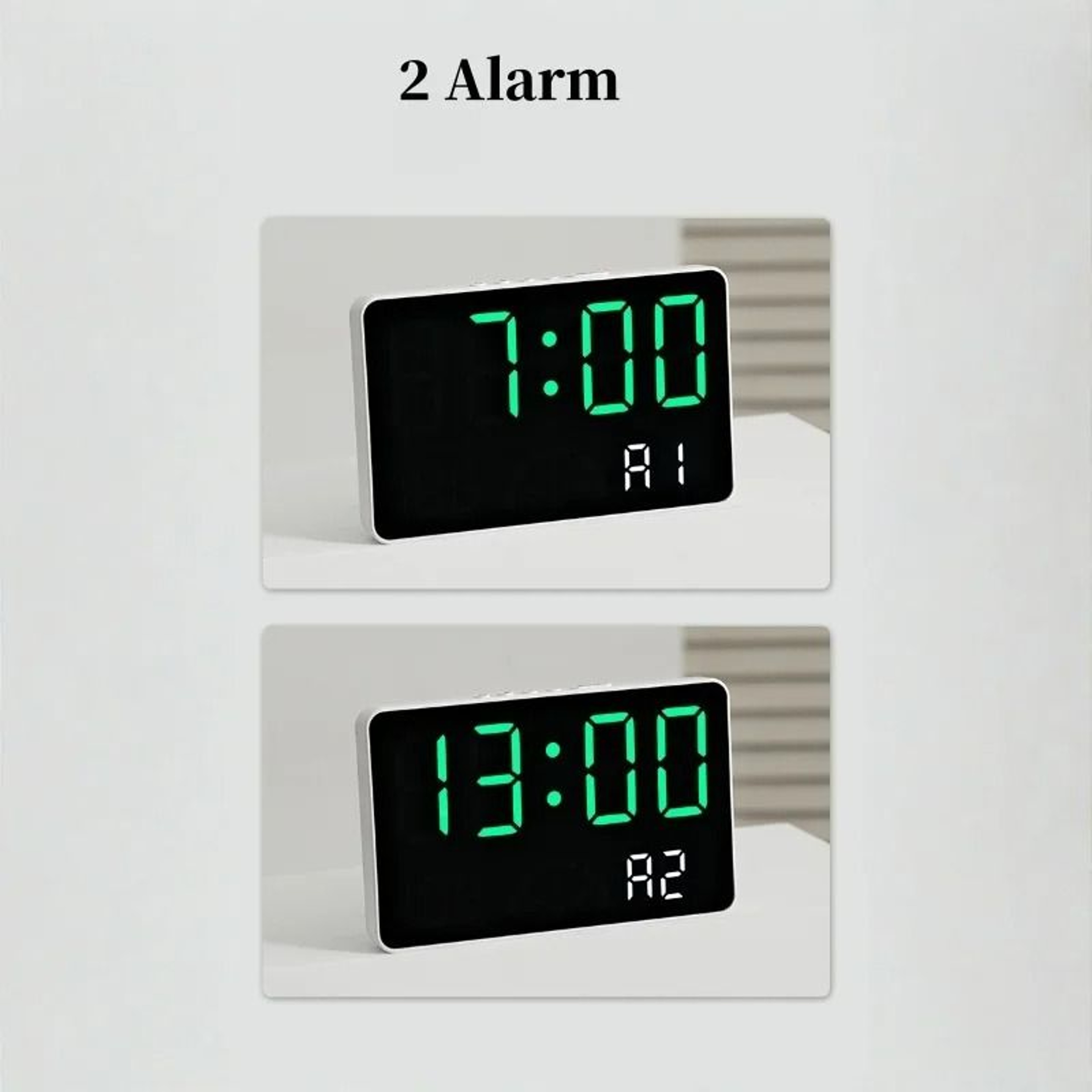 Smart Digital Alarm Clock With Temperature Humidity And Dual Alarms 13