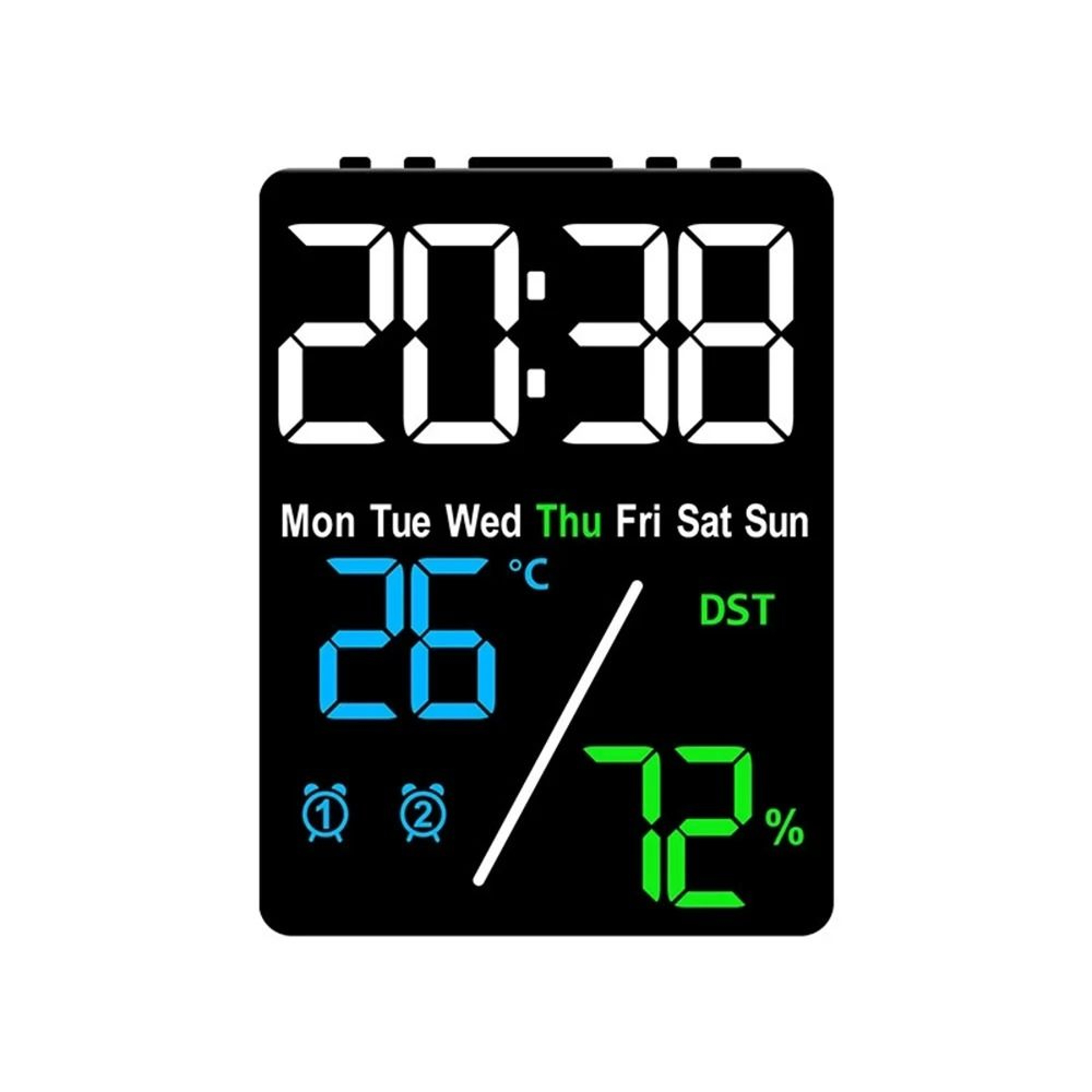 Smart Digital Alarm Clock With Temperature Humidity Display And Dual Alarms 1