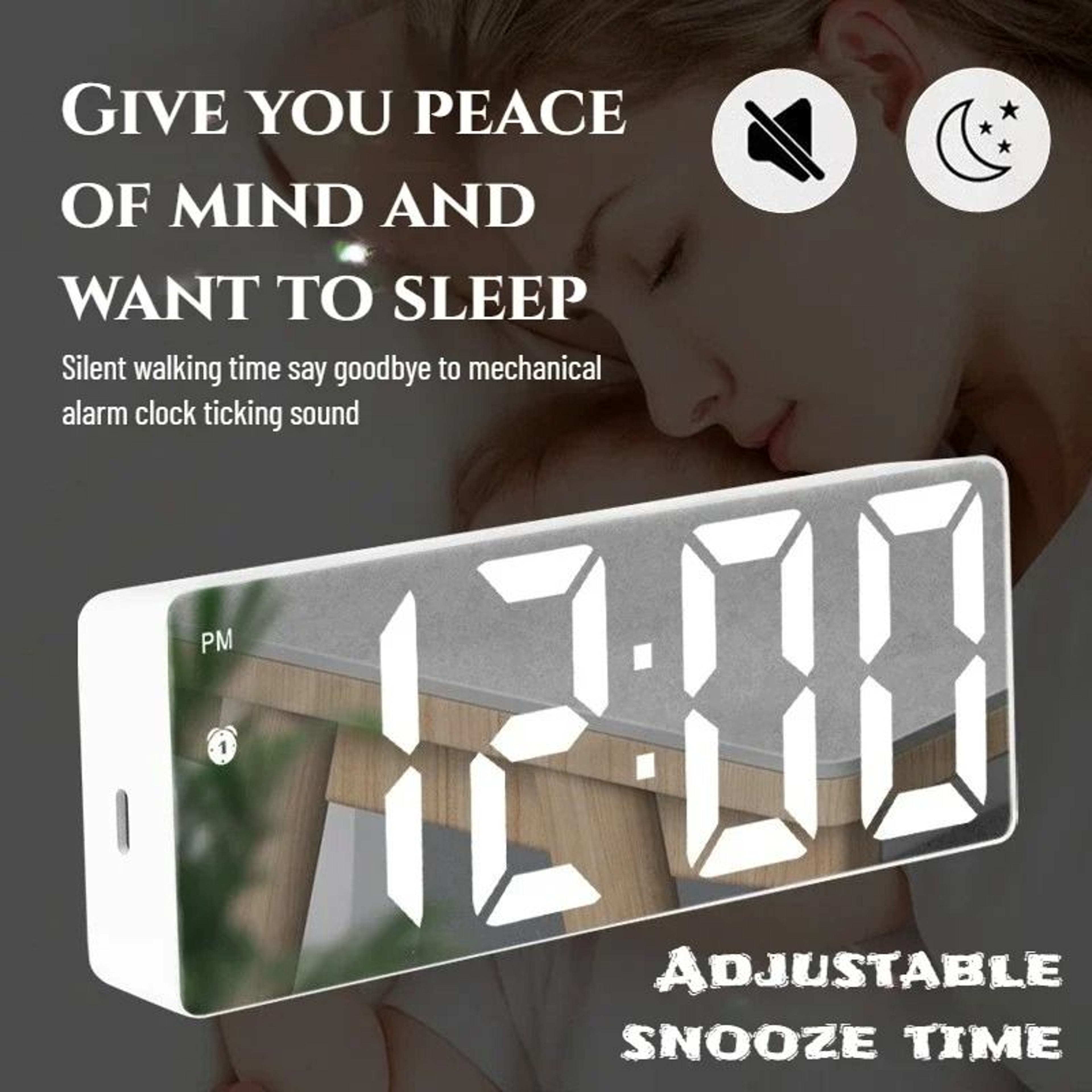 Smart Digital Wall Clock With Voice Control And LED Mirror Display 10