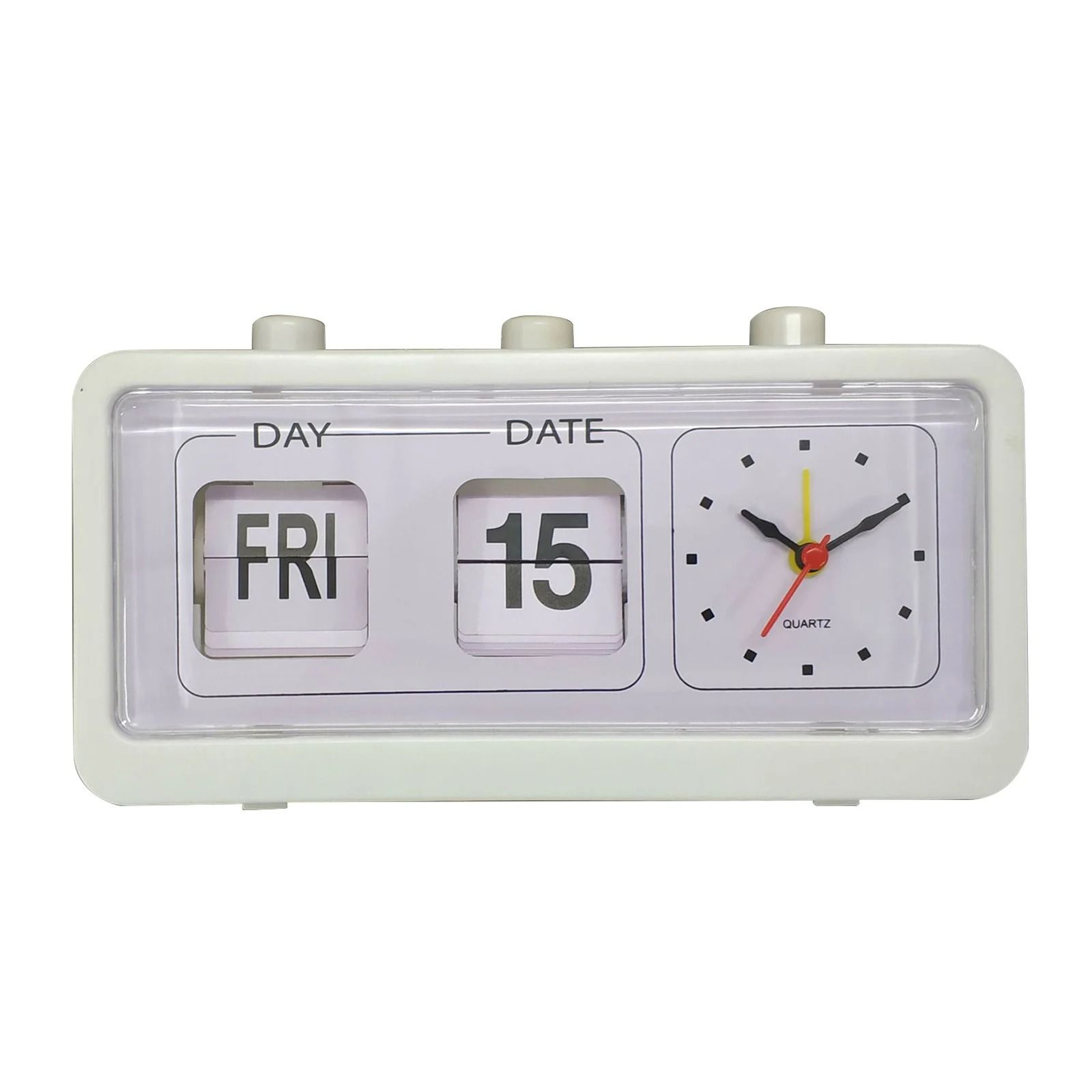 Retro Flip Calendar Clock With Quartz Time Display 2