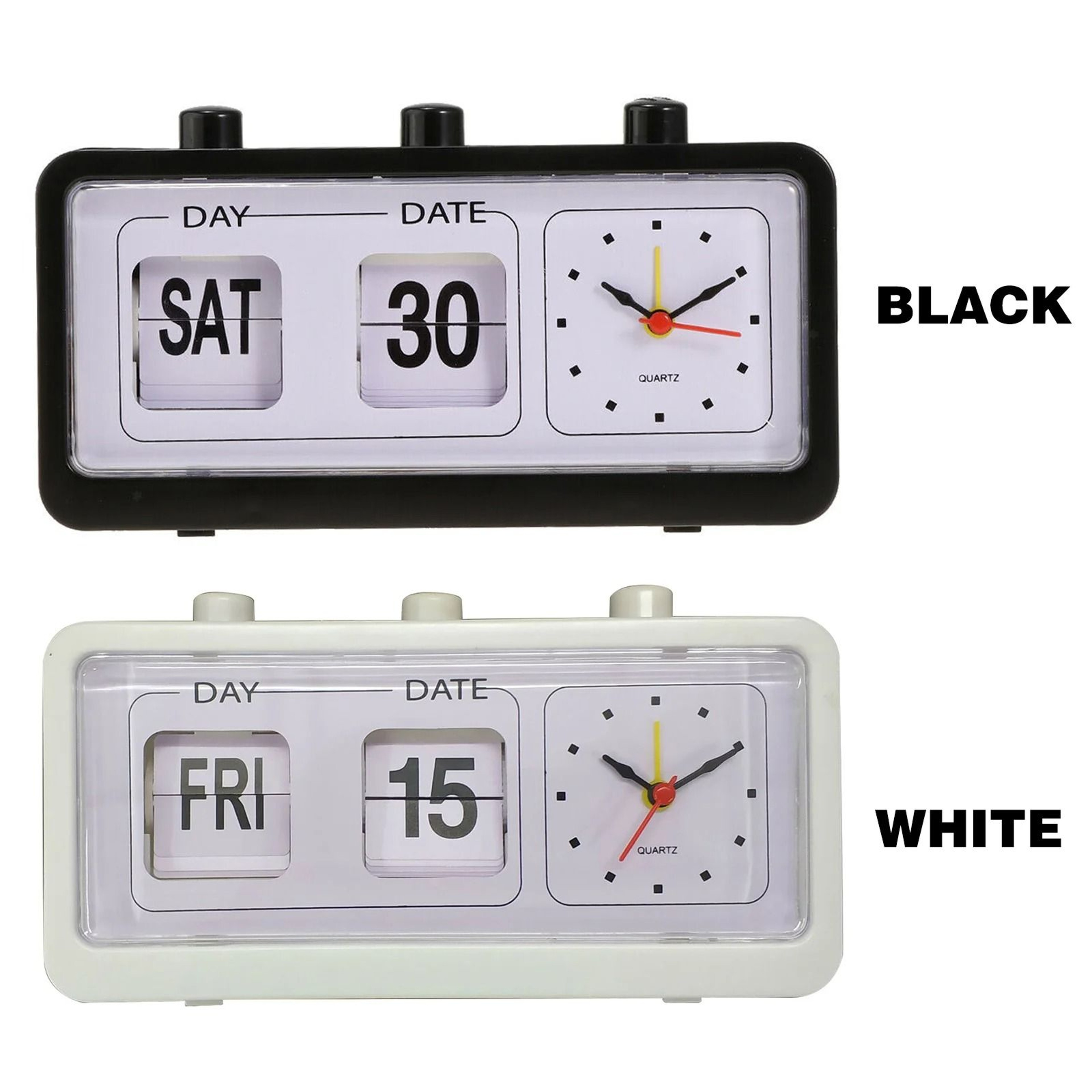 Retro Flip Calendar Clock With Quartz Time Display 4