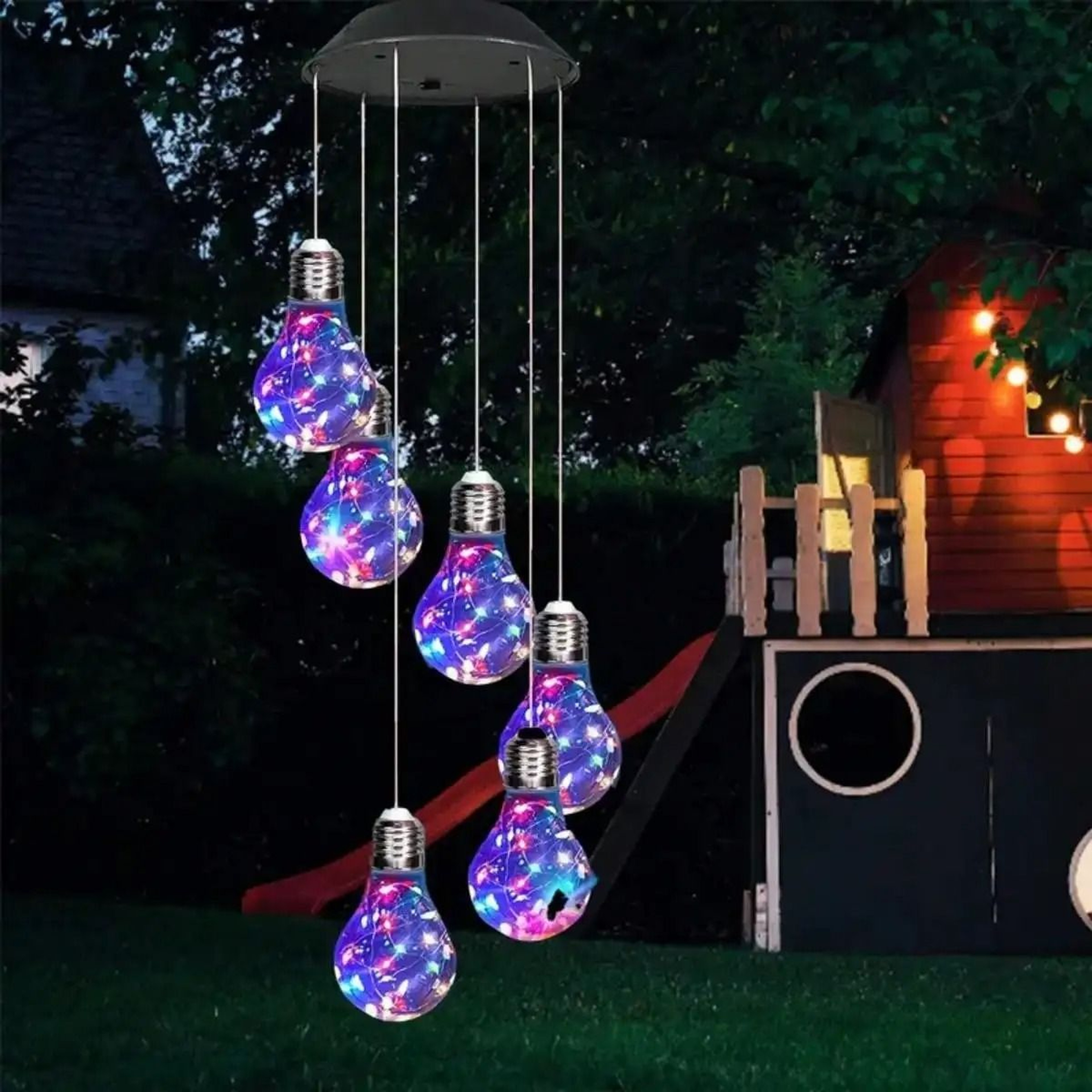 Solar Color Changing Wind Chimes With 6 LED Lights 12