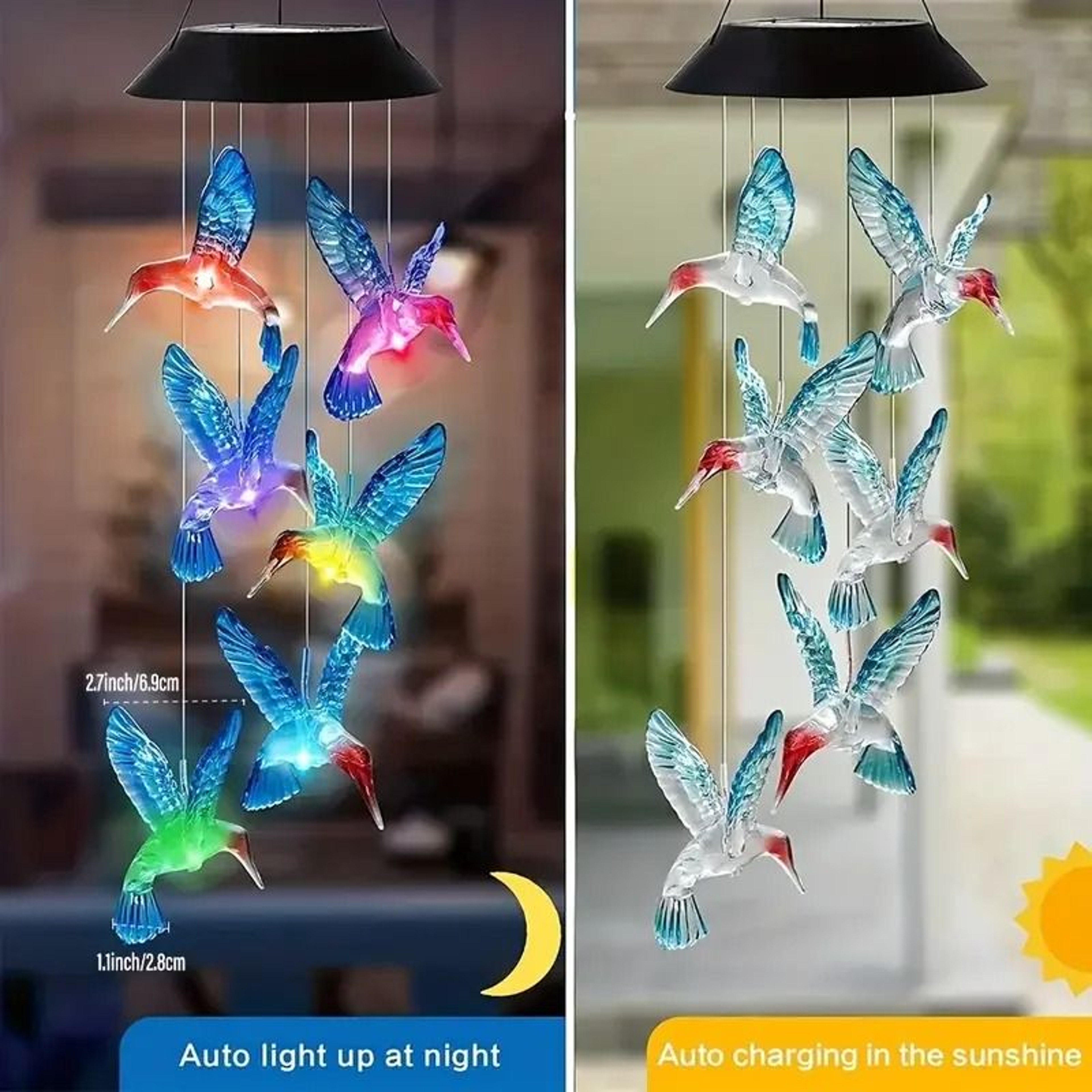 Solar Color Changing Wind Chimes With 6 LED Lights 18