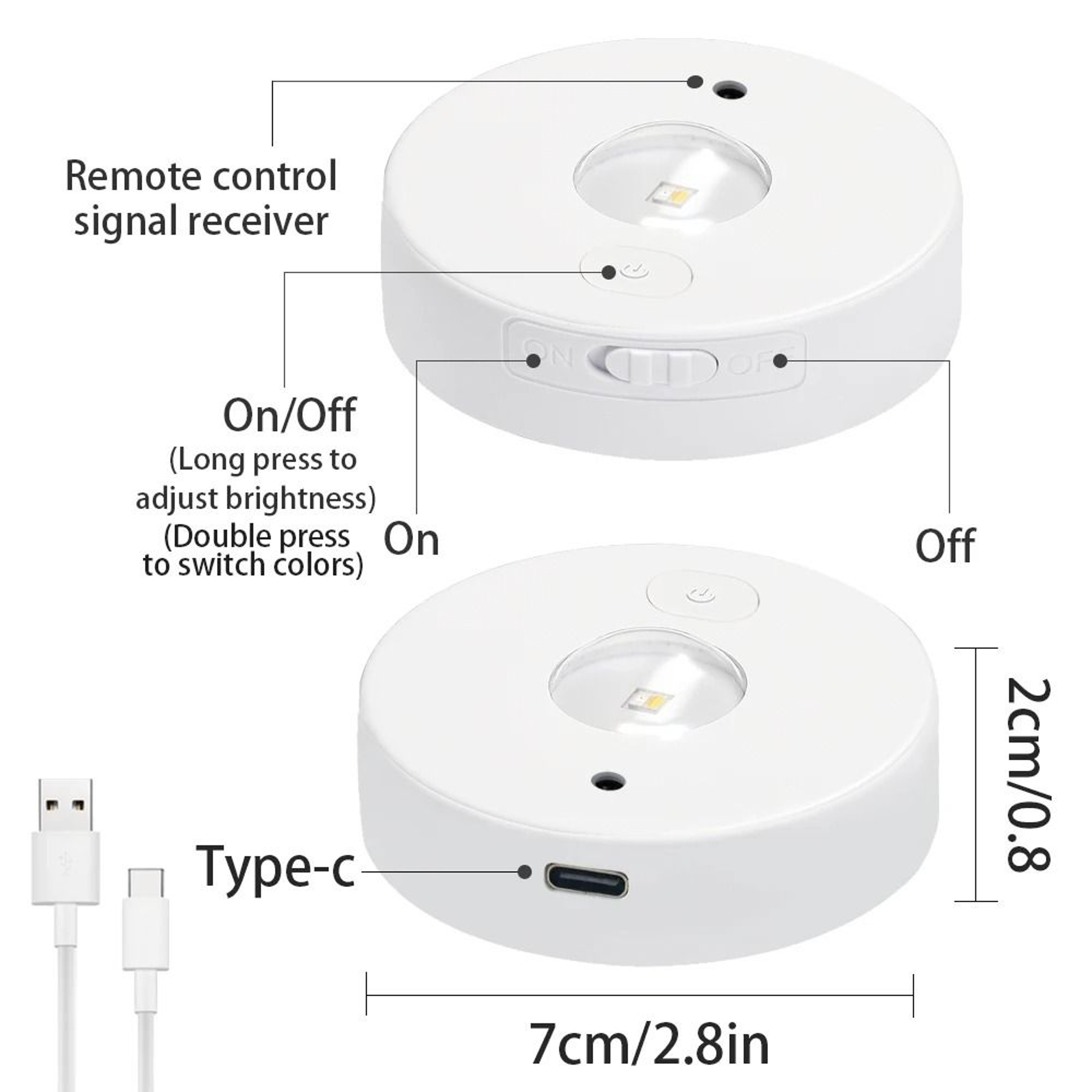Rechargeable RGB Cabinet Light With Remote Control 4