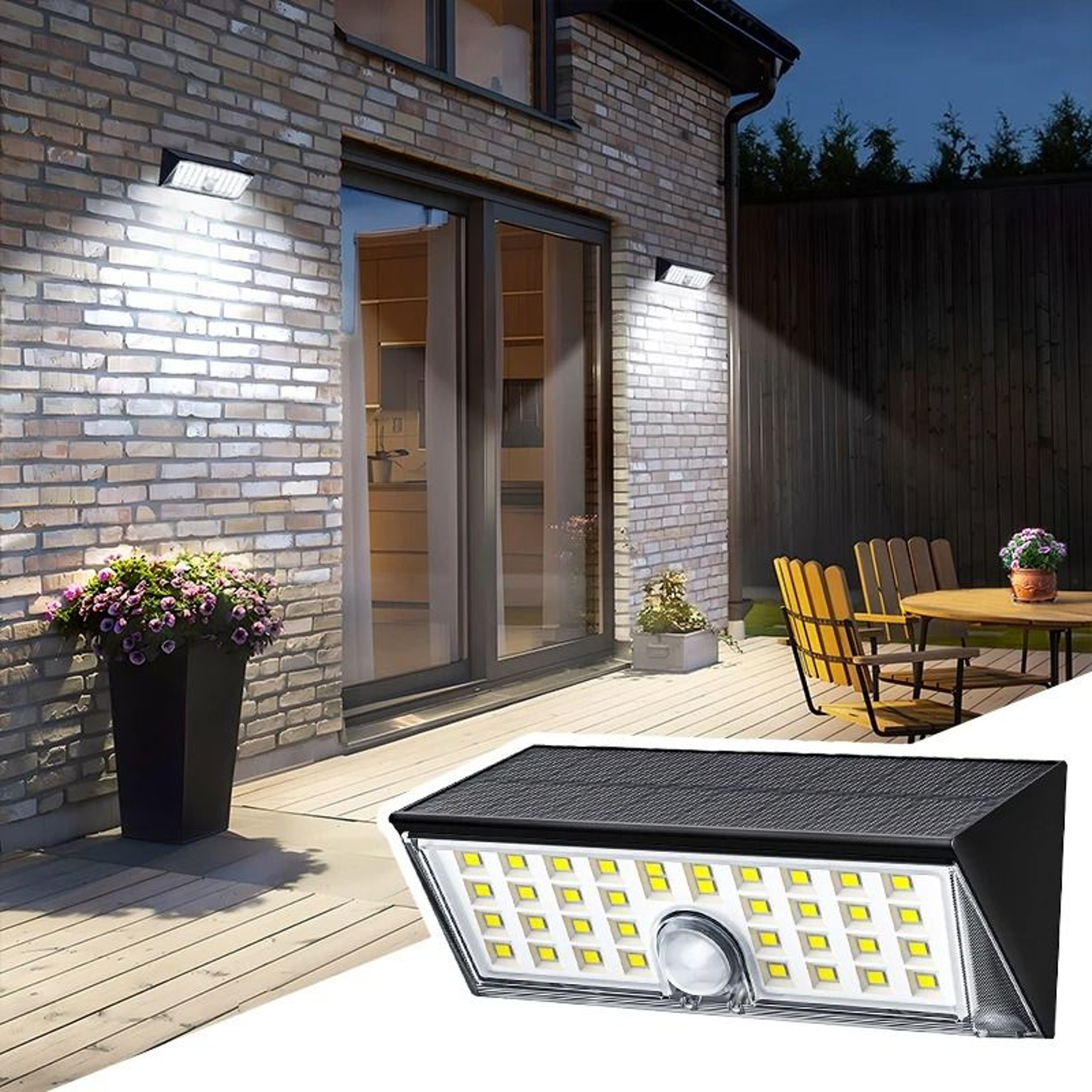 38 LED Solar Motion Sensor Light With 270 Wide Angle 1