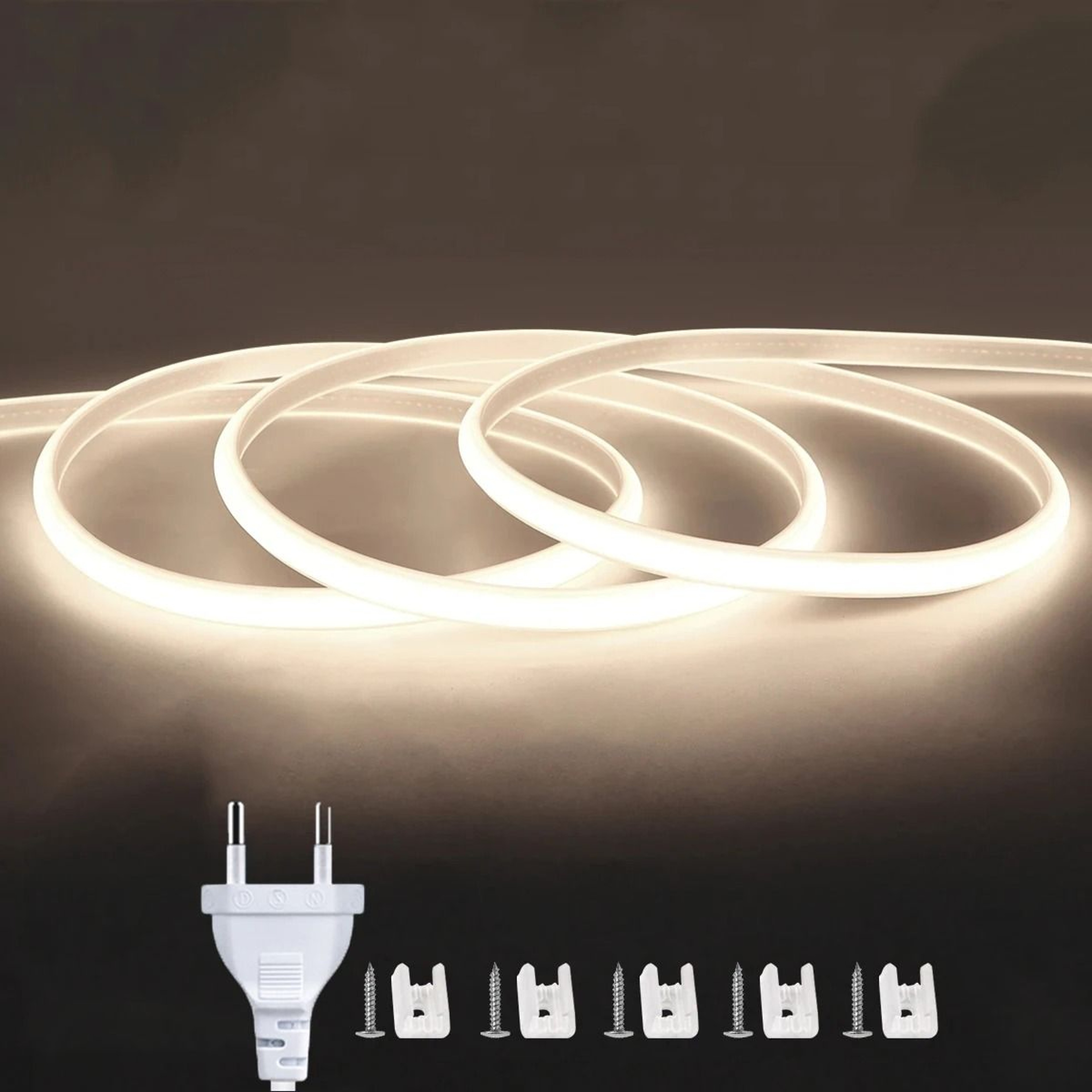 Super Bright COB LED Strip Light 110V 220V Waterproof Flexible Tape 2