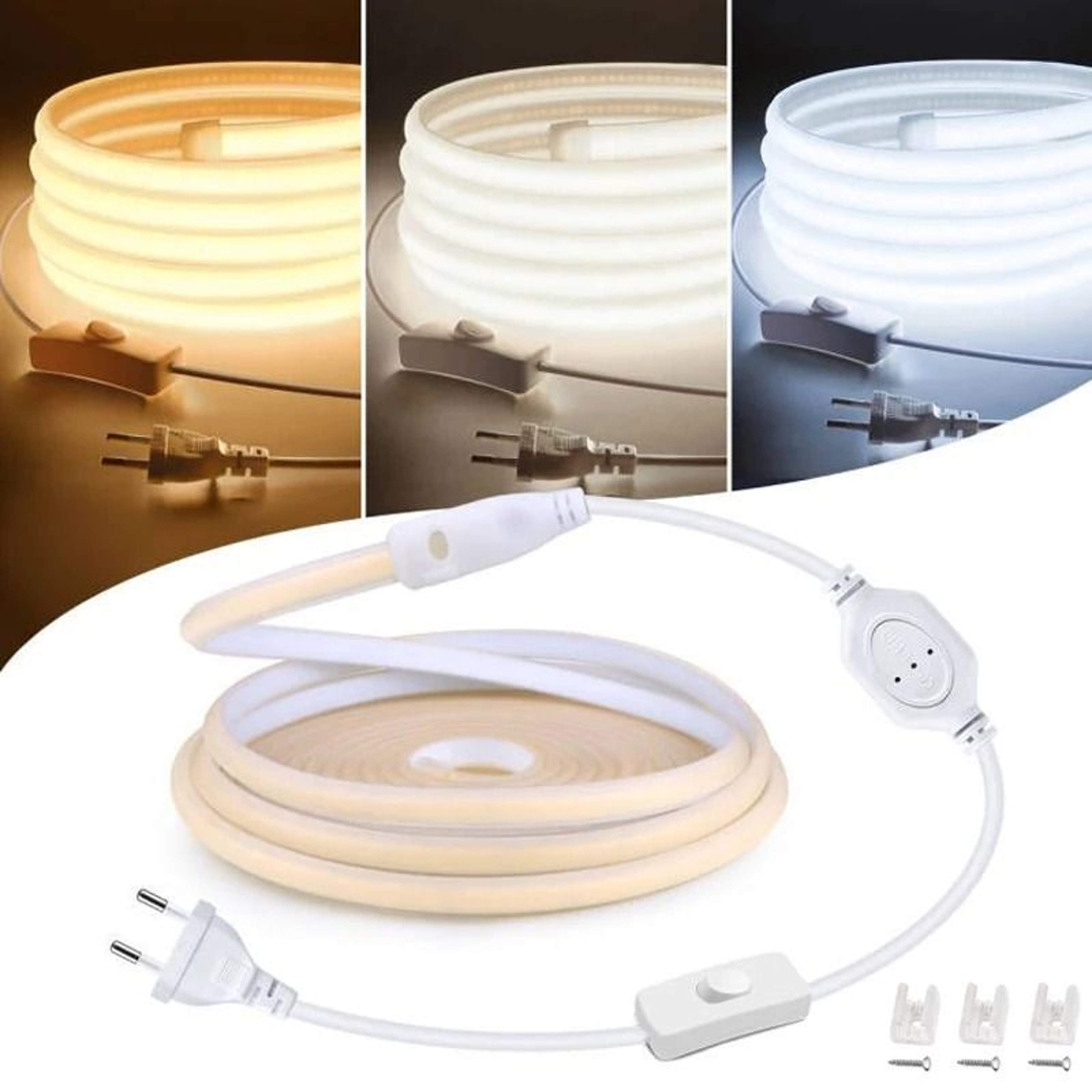 Super Bright COB LED Strip Light 110V 220V Waterproof Flexible Tape 0