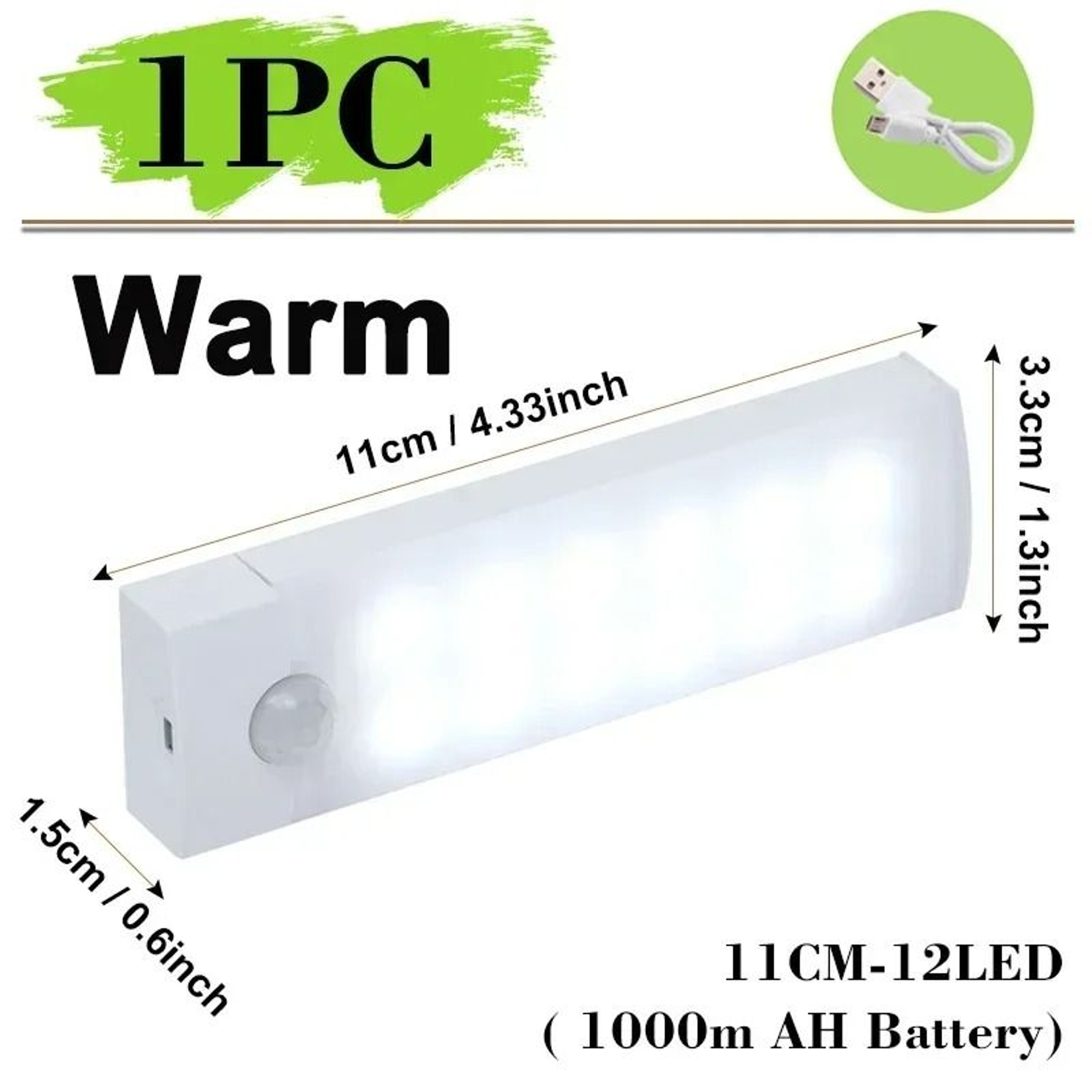 Rechargeable Motion Sensor LED Night Light With Magnetic Mount 1