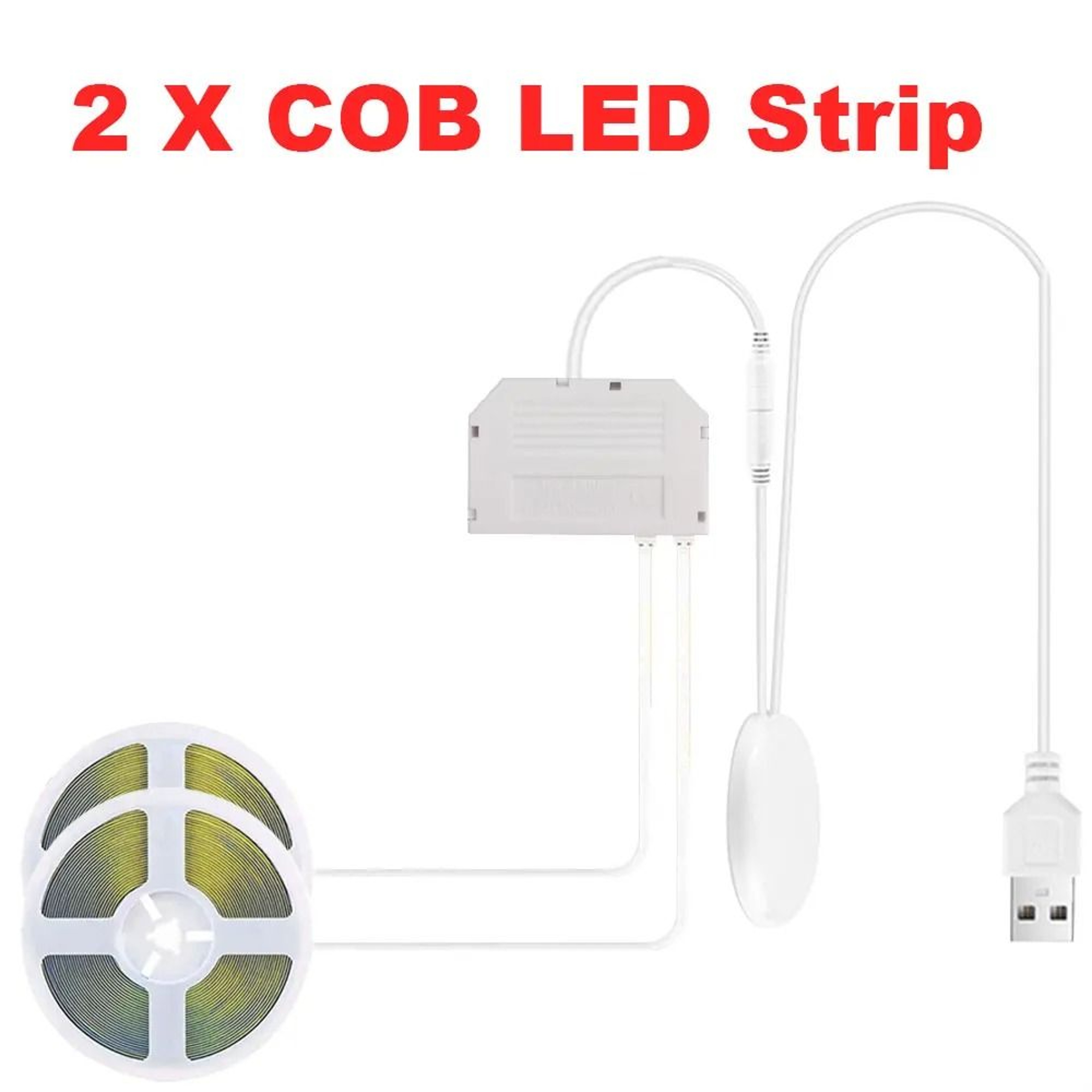 5V USB COB LED Strip Light With Hidden Touch Dimmer 2