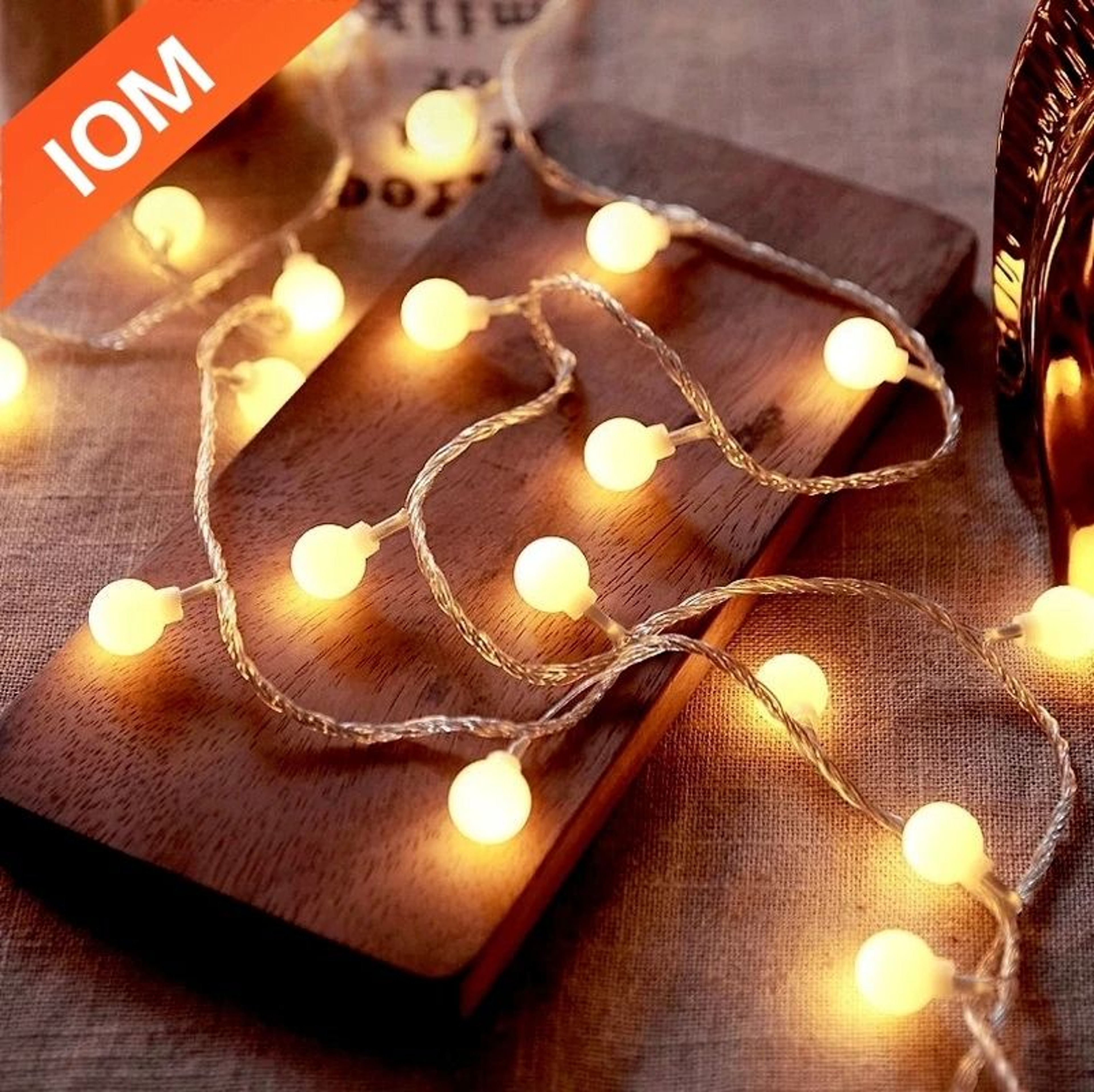 10M Ball LED String Lights USBBattery Powered Fairy Garland 8