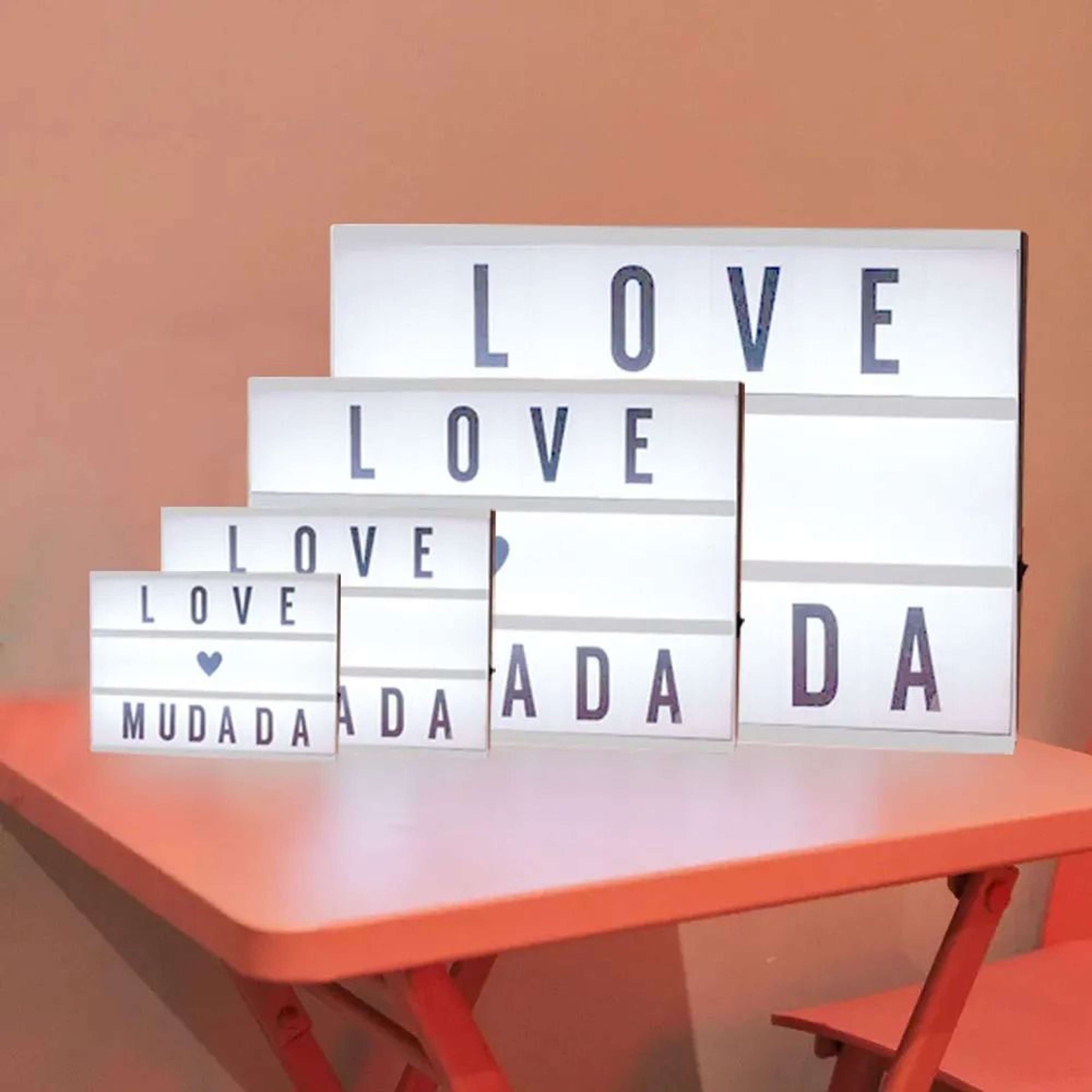 DIY LED Cinema Light Box With Changeable Letters USB Or Battery Powered 0
