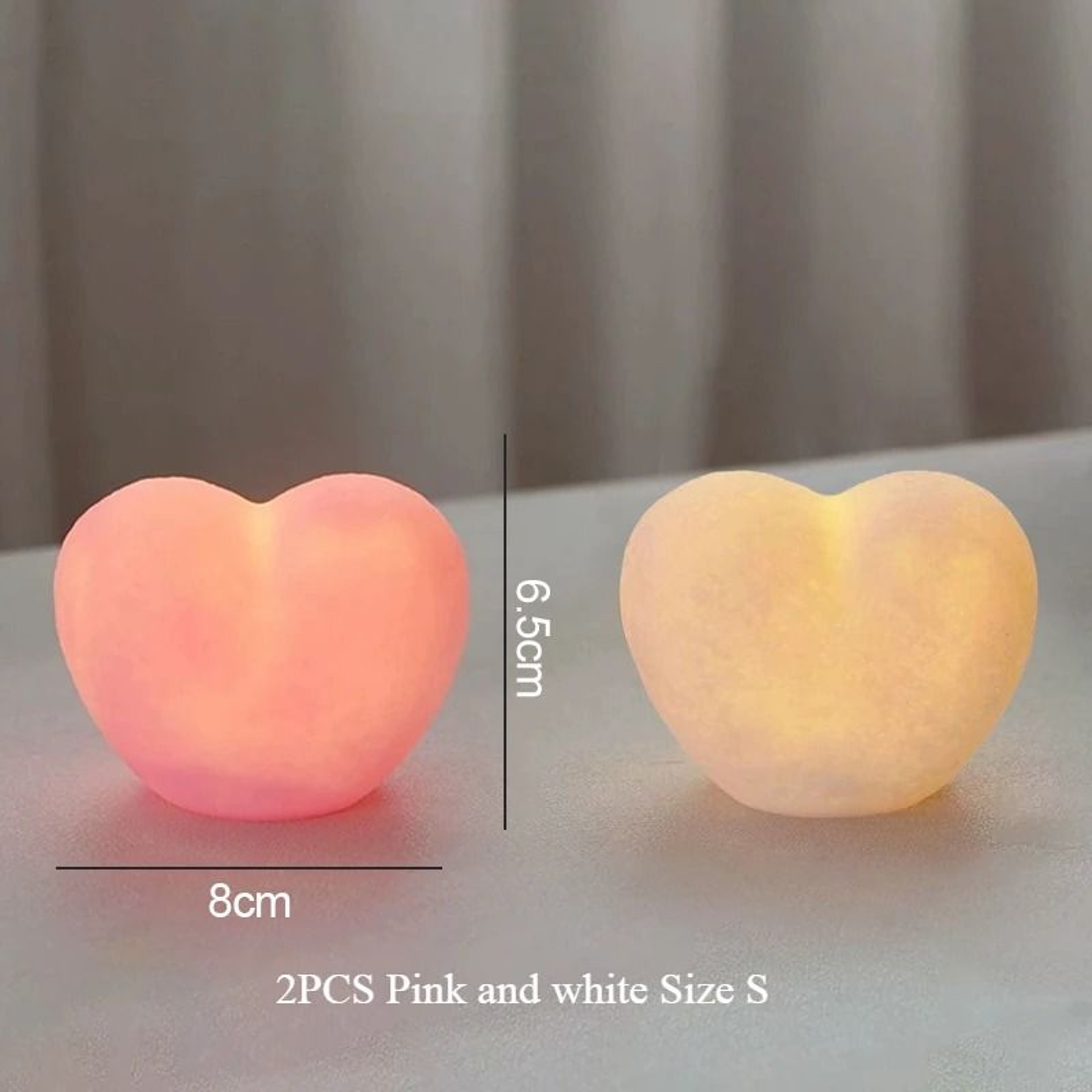 2PCS 3D Love Heart LED Lamp Battery Powered Romantic Decor Light 5