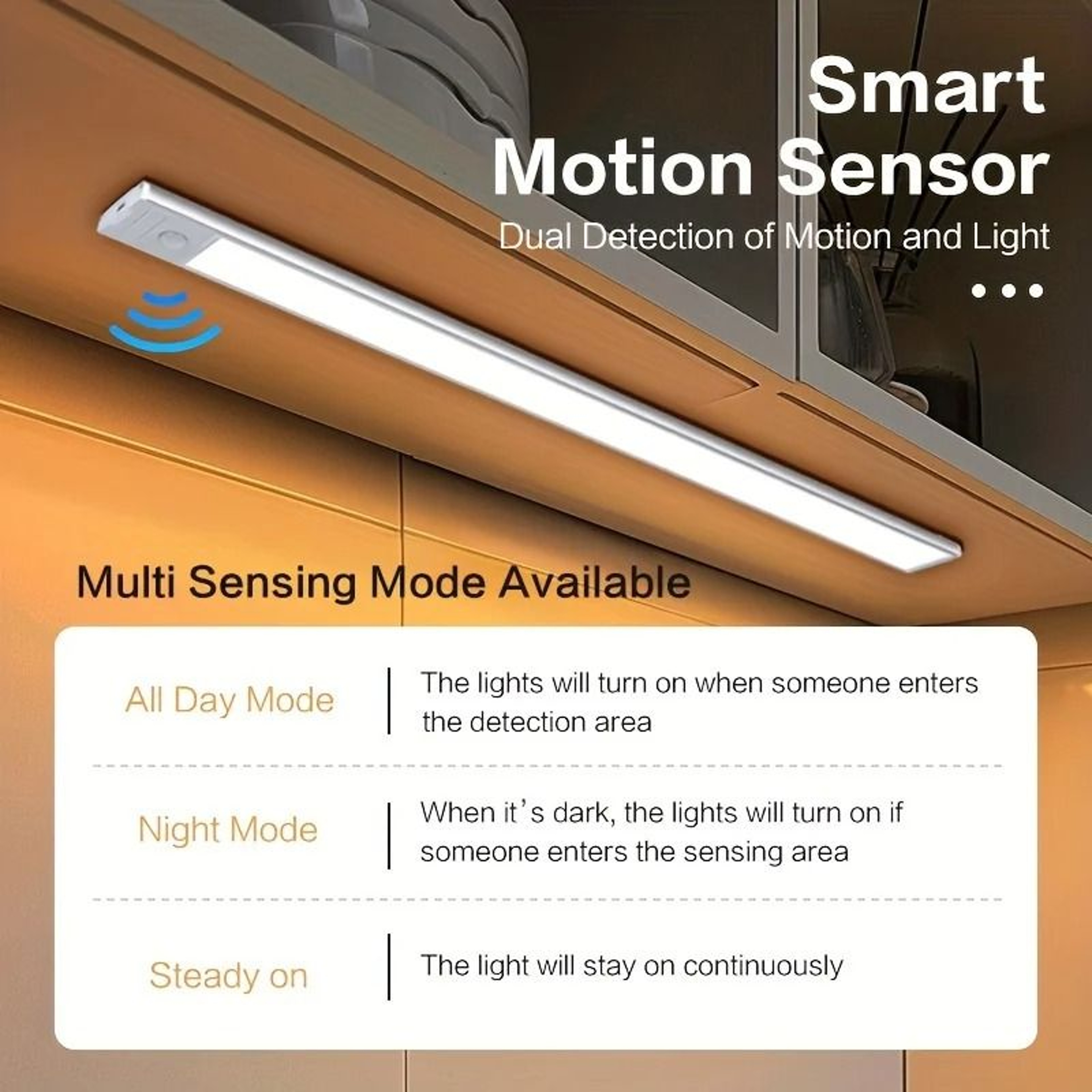 1050cm Rechargeable Motion Sensor Light Wireless Under Cabinet LED Lamp 10